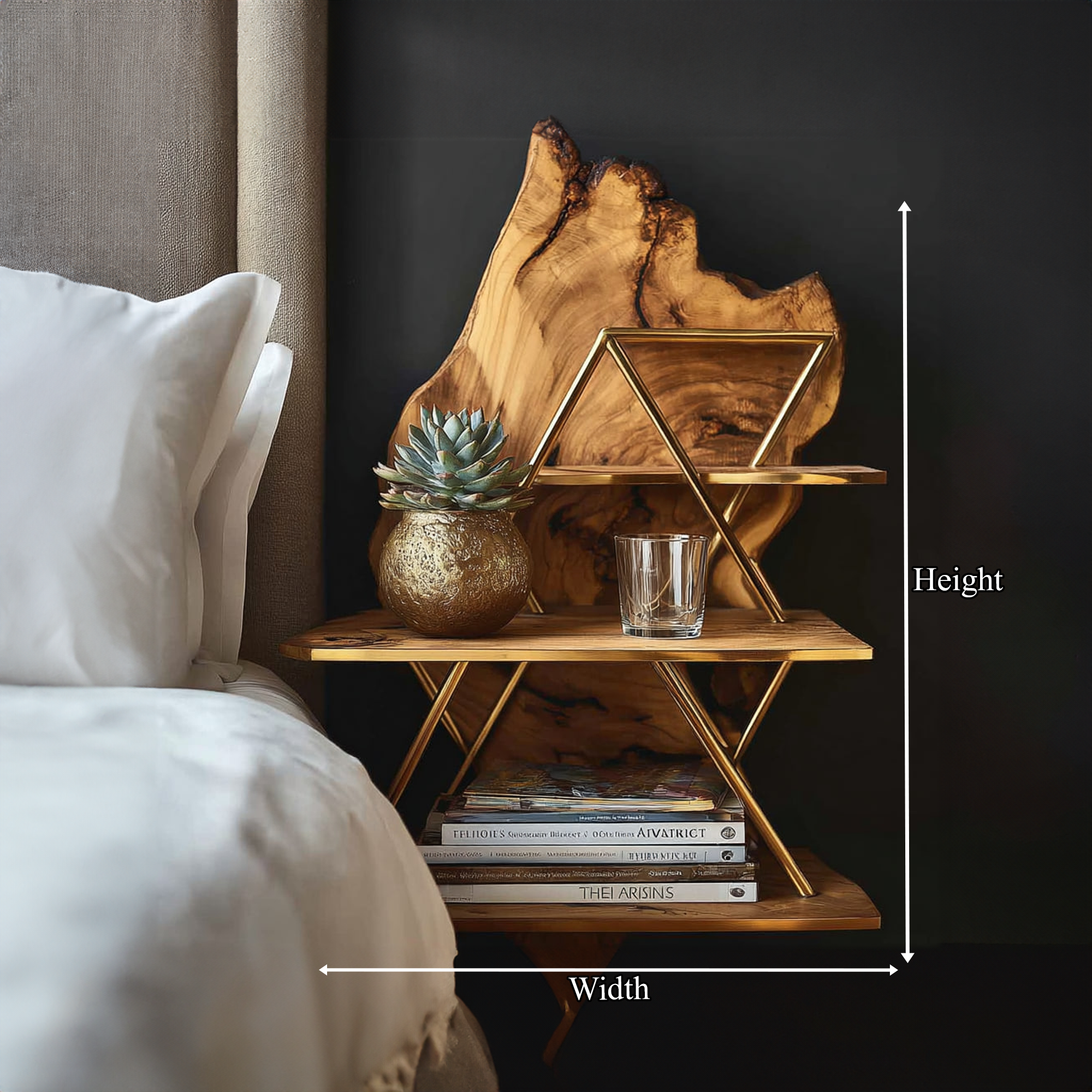 Rustic Floating Nightstand Bedroom Living Room SINLKIBT061