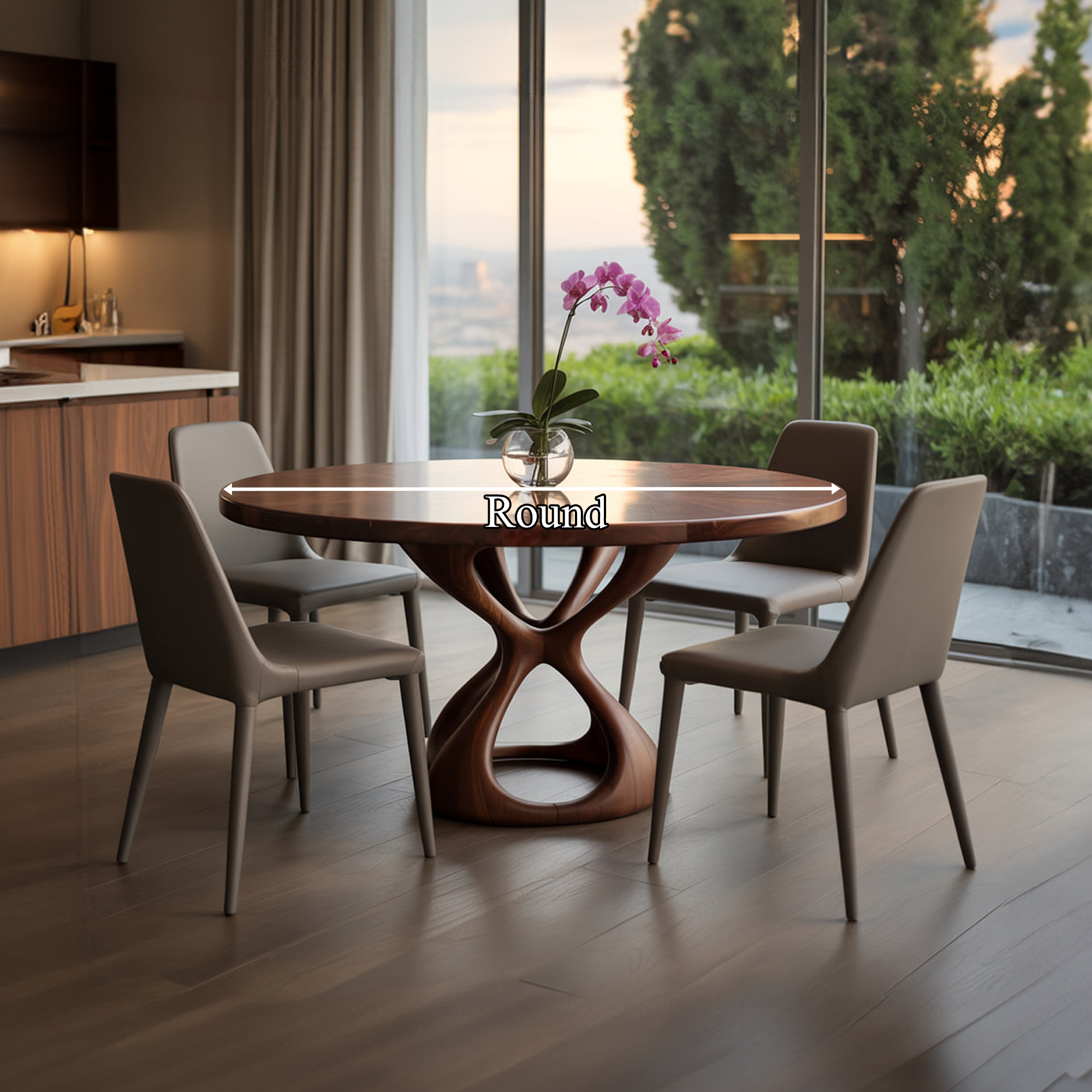 Modern Dining Table Sculptural Form Kitchen SINLKIDT126