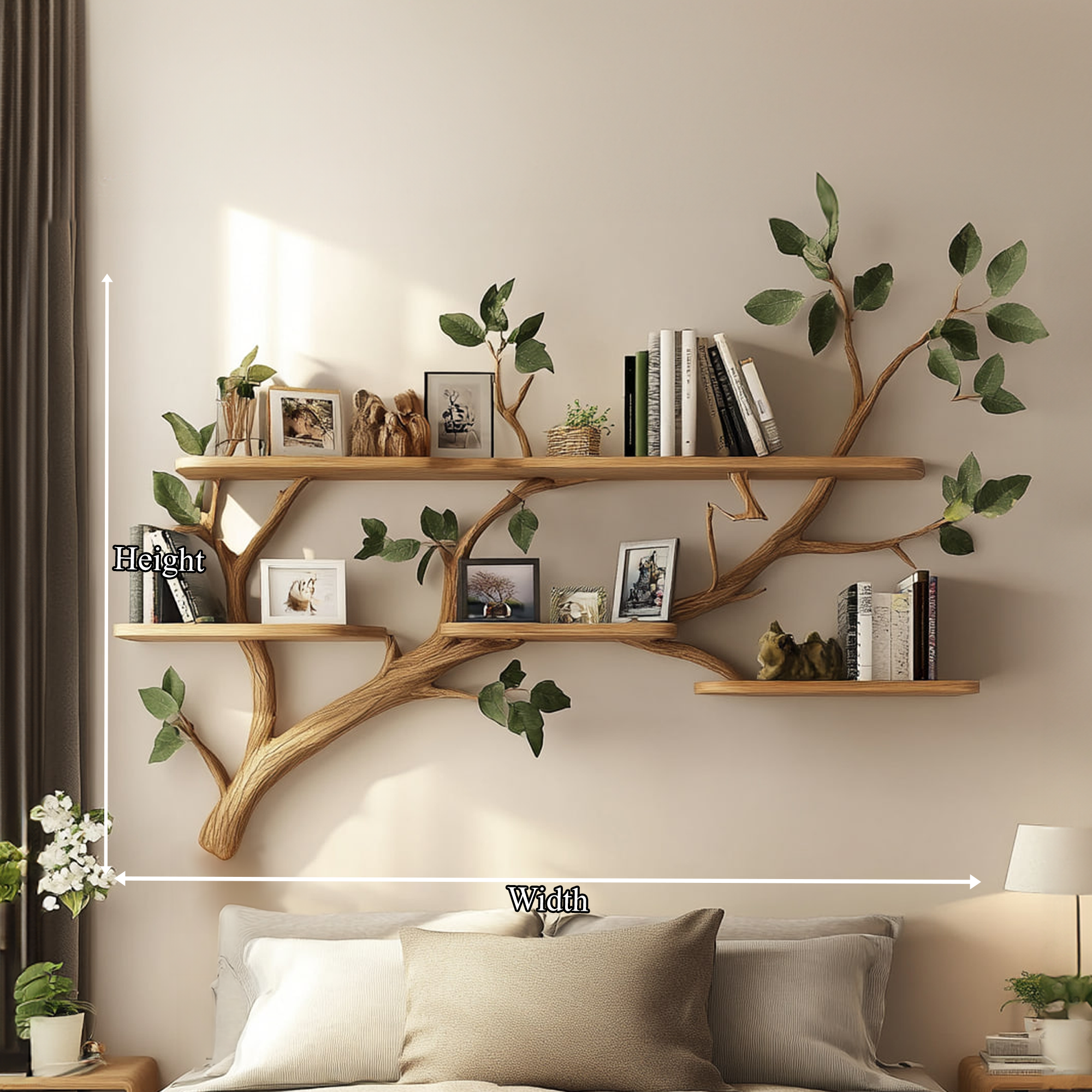 Rustic Organic Tree Branch Shelf Living Dining Room SINLKITBS058