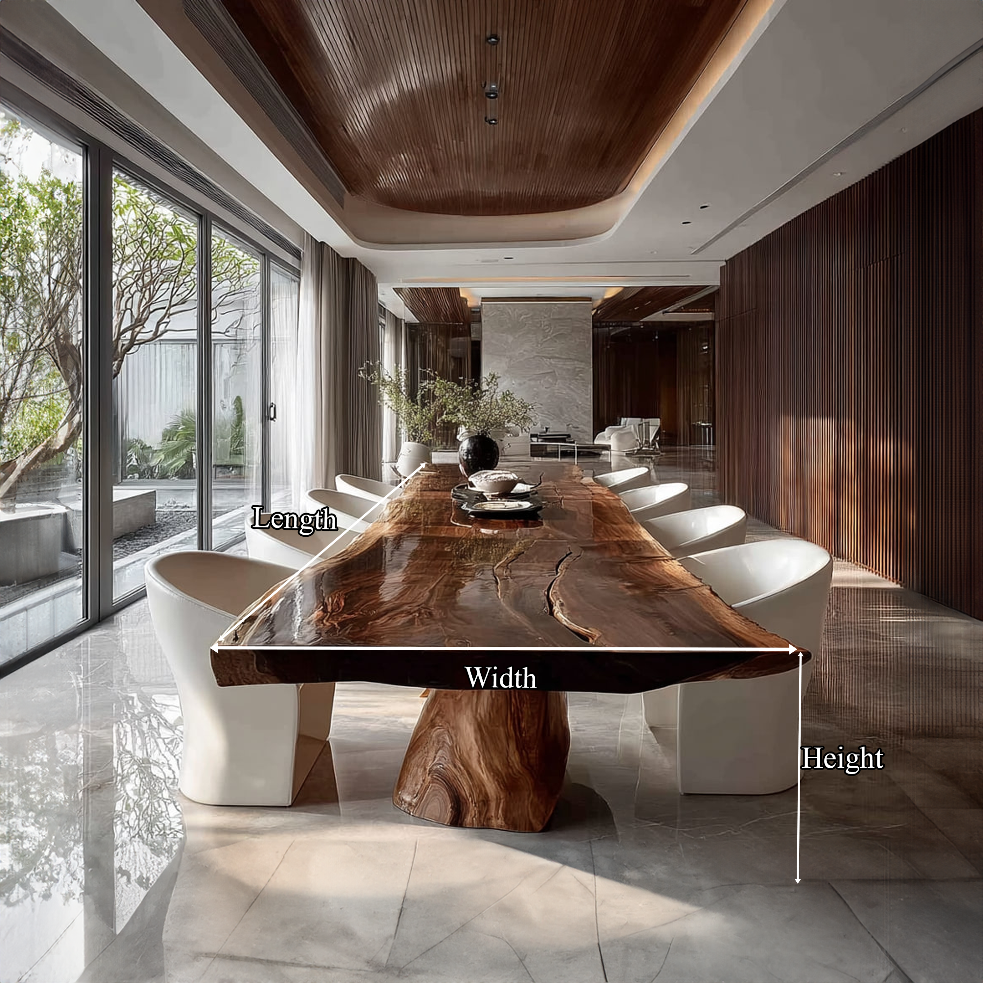 Rustic Natural Wood Dining Table Dining Room SINLKIDT100
