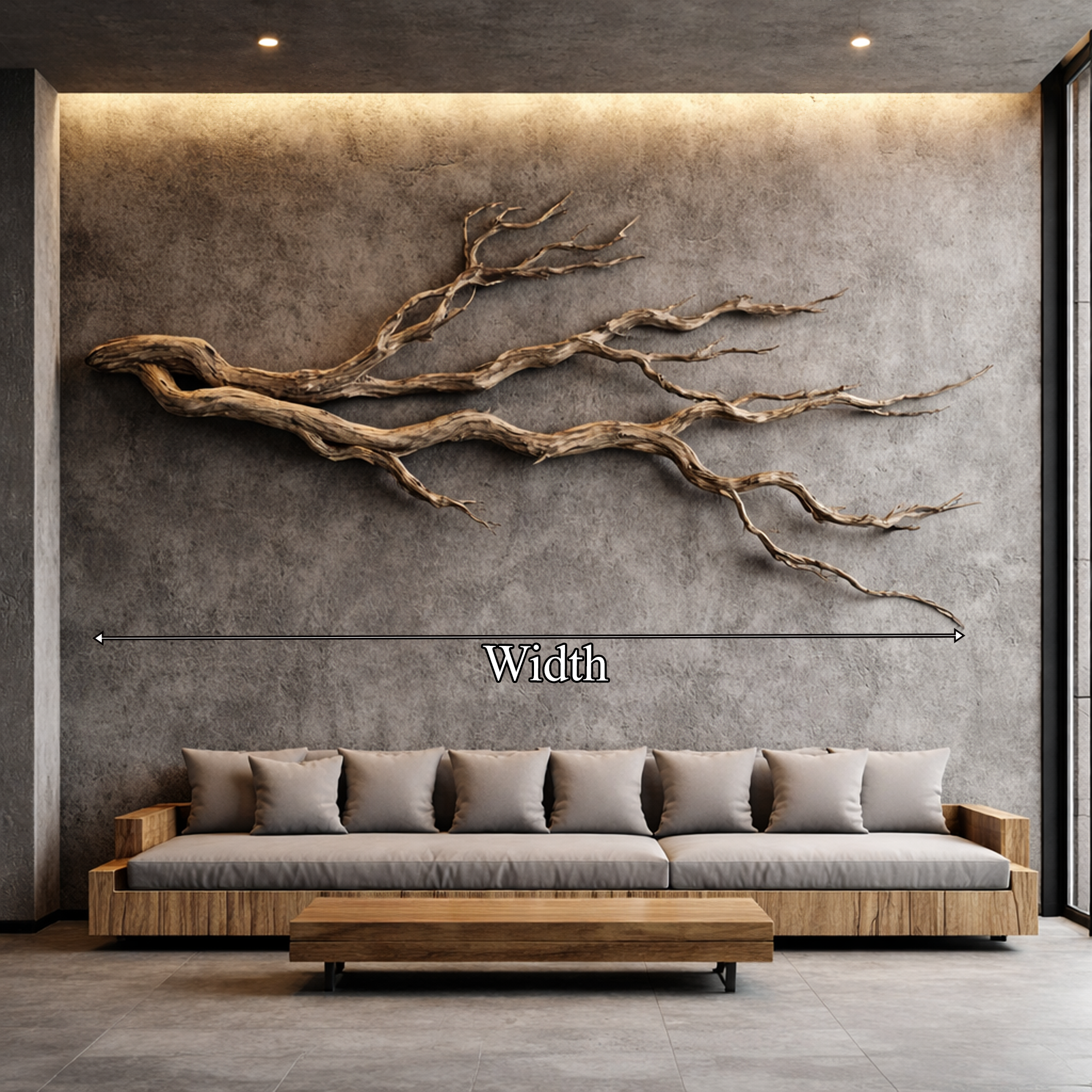 Twisted Branch Solid Wood Wall Sculpture Organic Modern Decor SINLKIWD032
