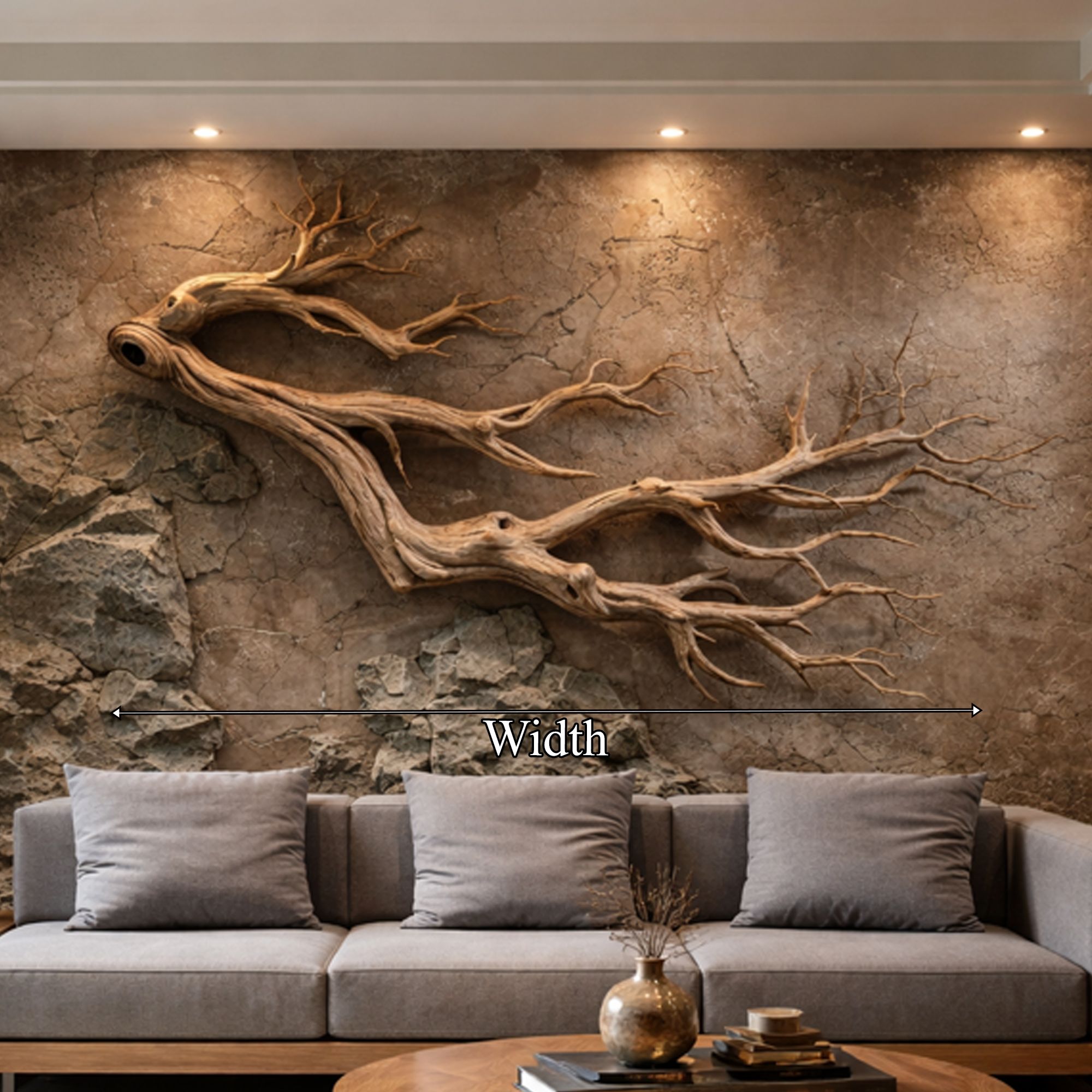 Freeform Wood Branch Wall Art Natural Sculptural Interior Decor SINLKIWD033