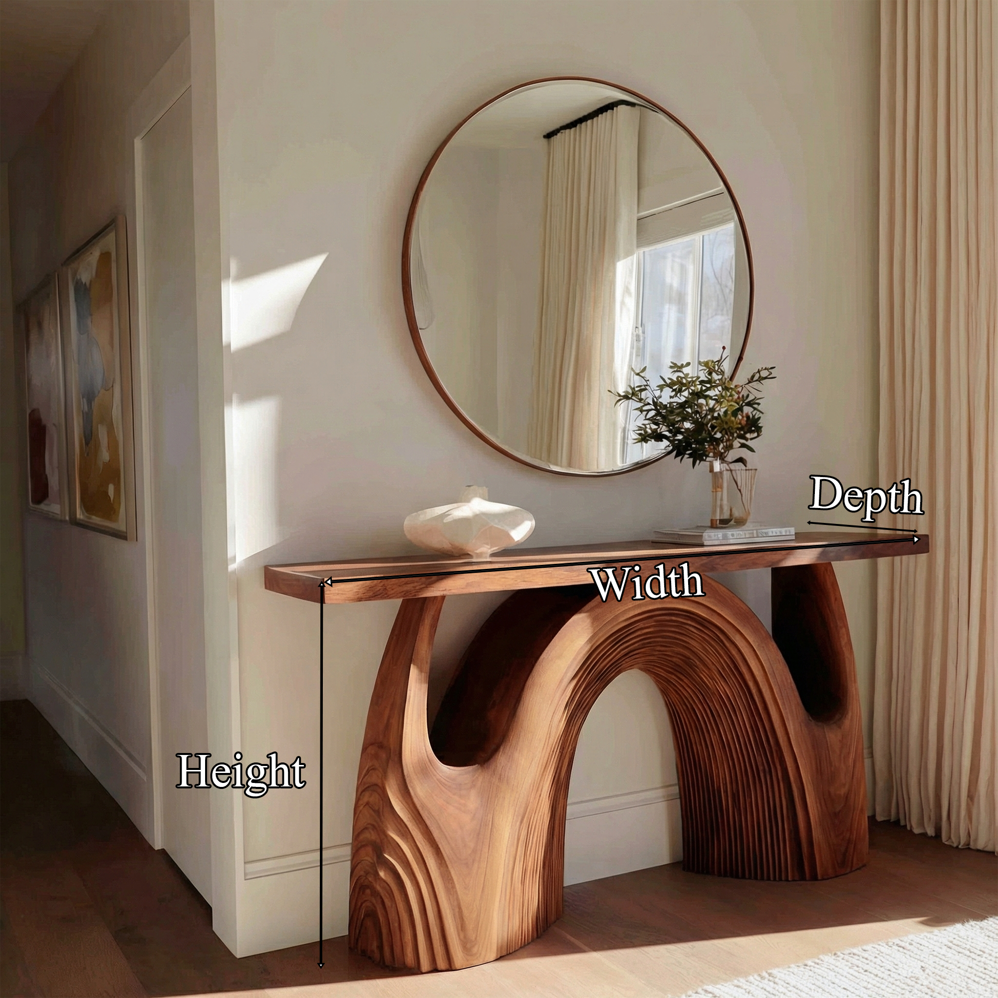 Organic Double Arch Console Table Sofa Back Living Room SINLKICS500