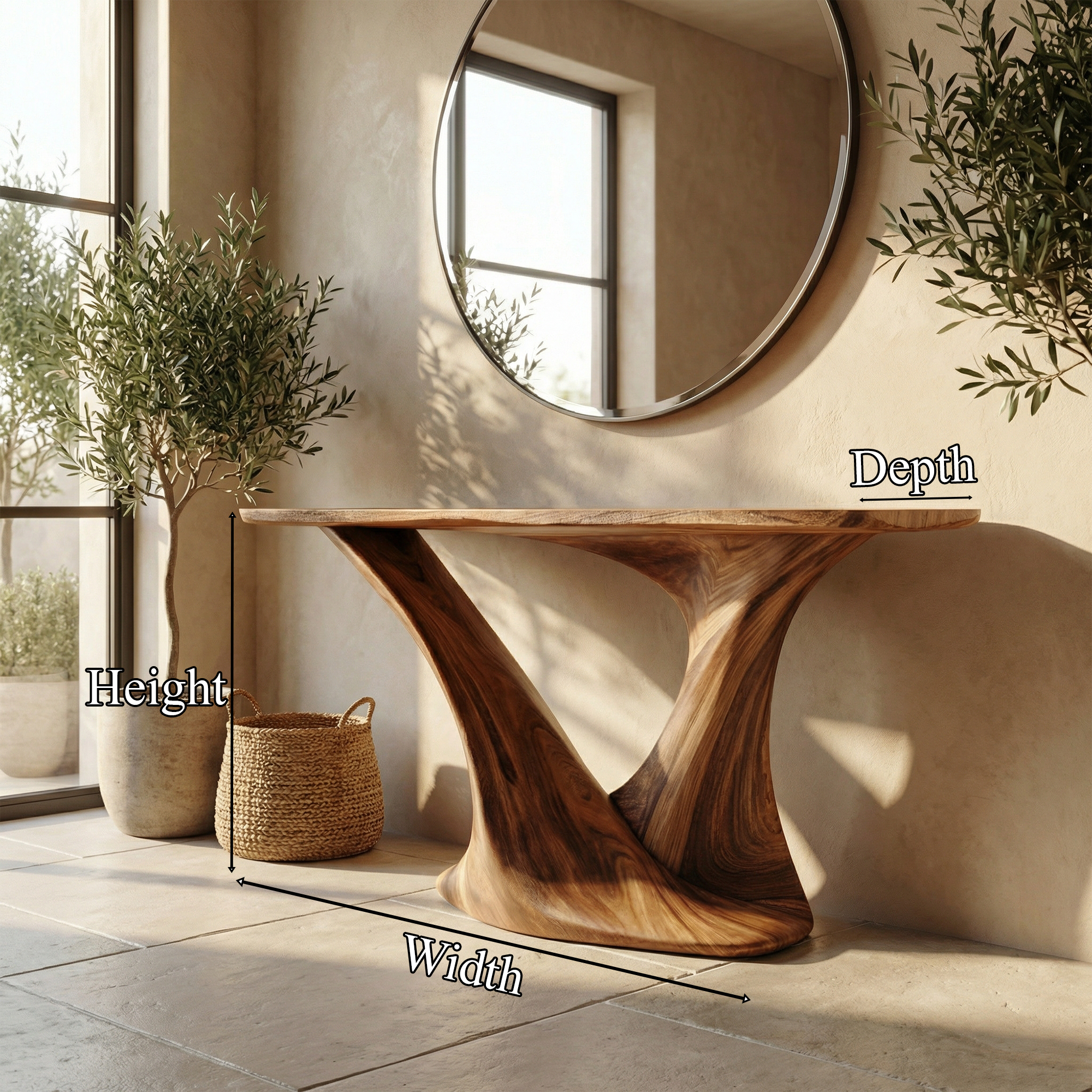 Modern Split Pedestal Console Table Entryway Hallway Living Room SINLKICS505