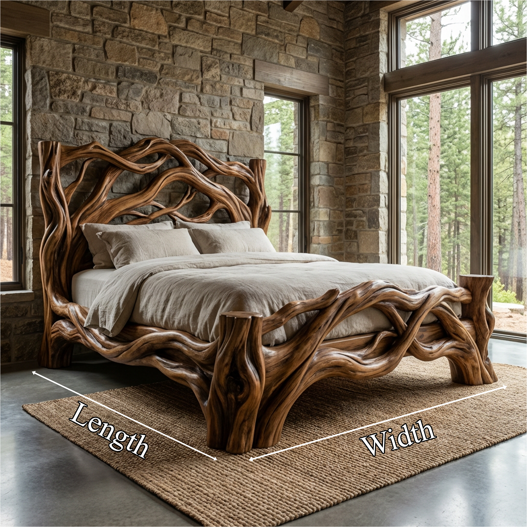 Rustic Bedroom Bed Design For Bedroom And Sleeping Space SINLKIWB108