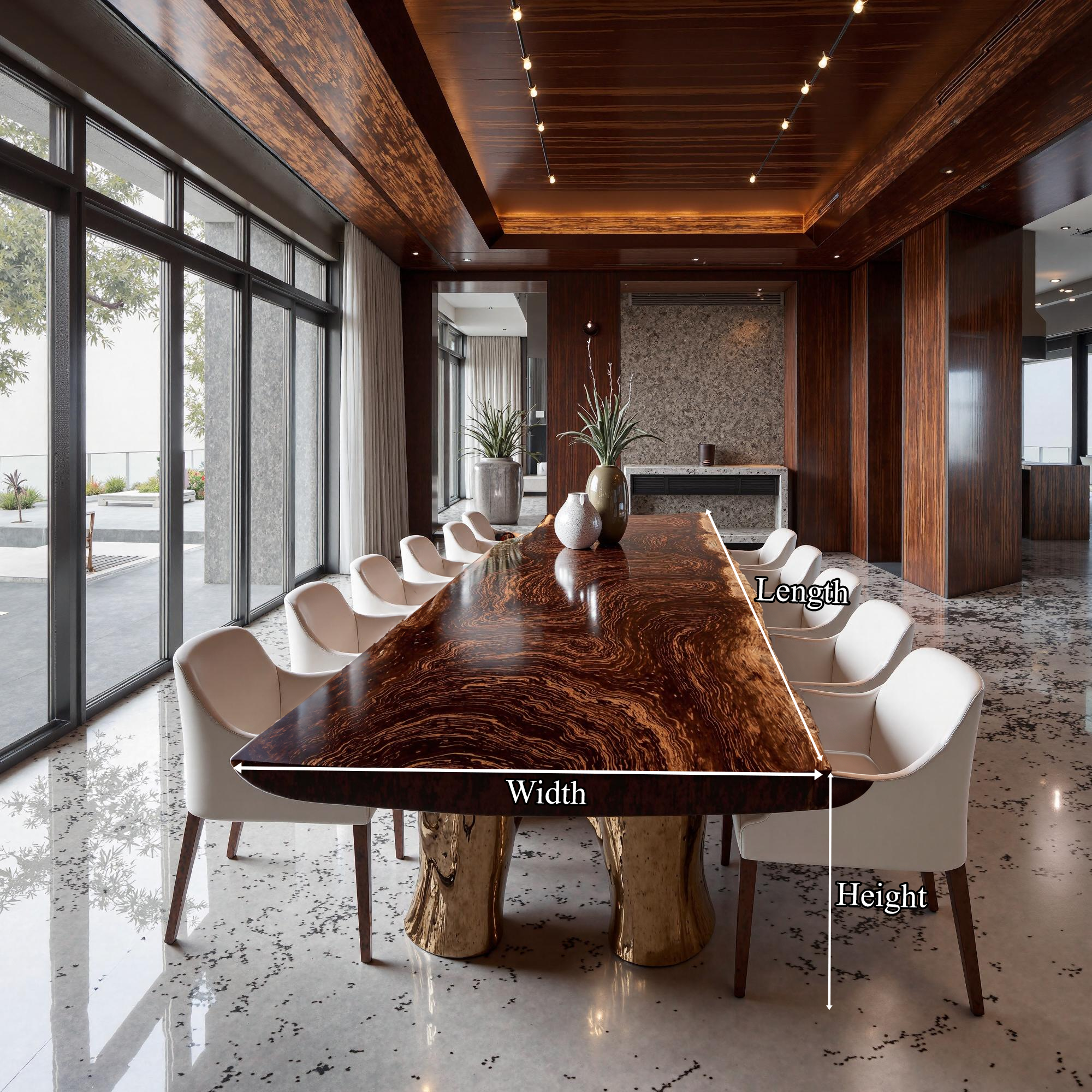 Rustic Live Edge Solid Wood Dining Table Dining Room SINLKIDT093