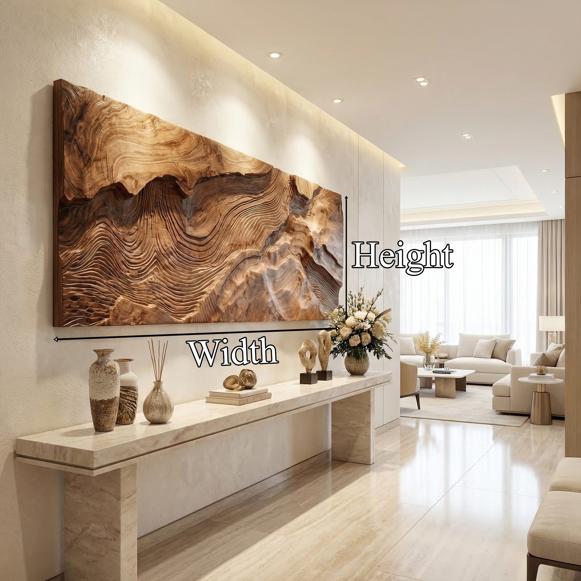Modern Topographic Wood Wall Art Living Room Wall Decor SINLKIWD040
