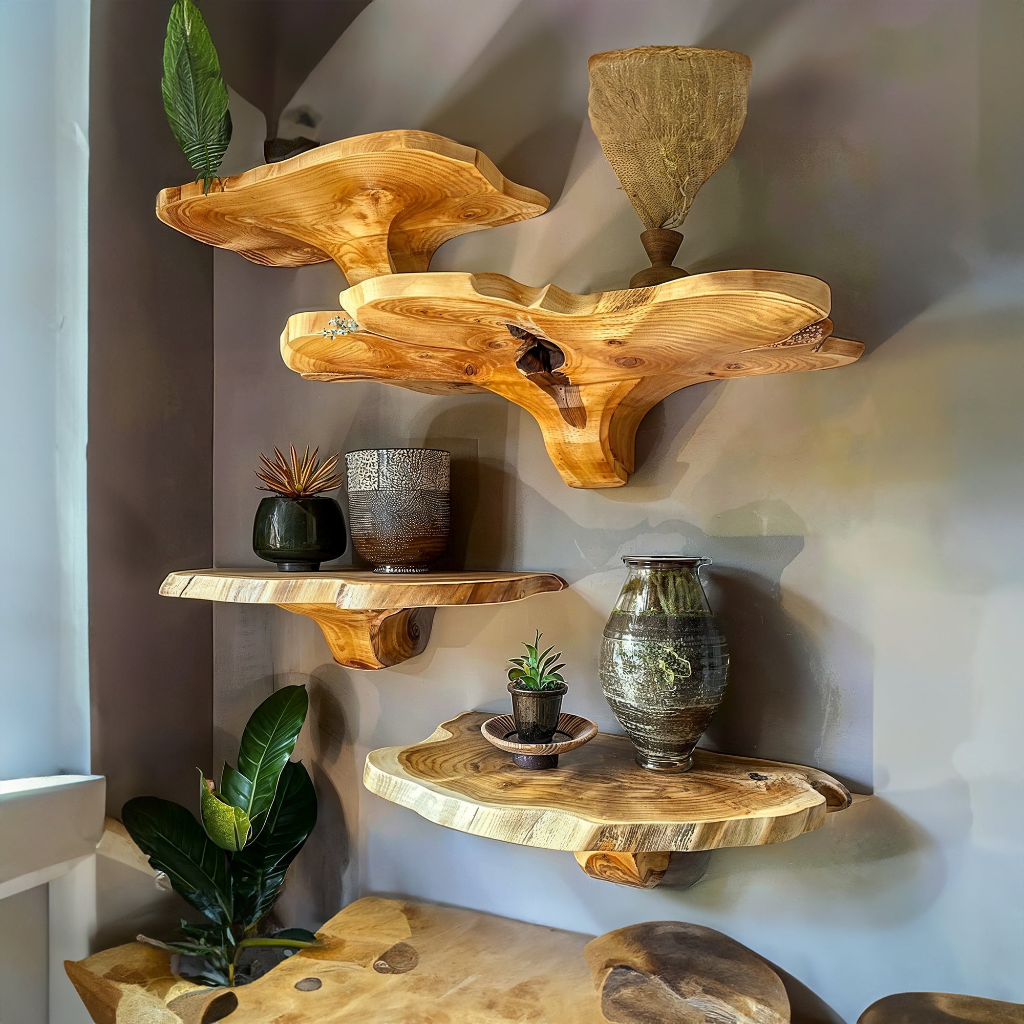 Handcrafted Mushroom Floating Shelves SILDTMR003