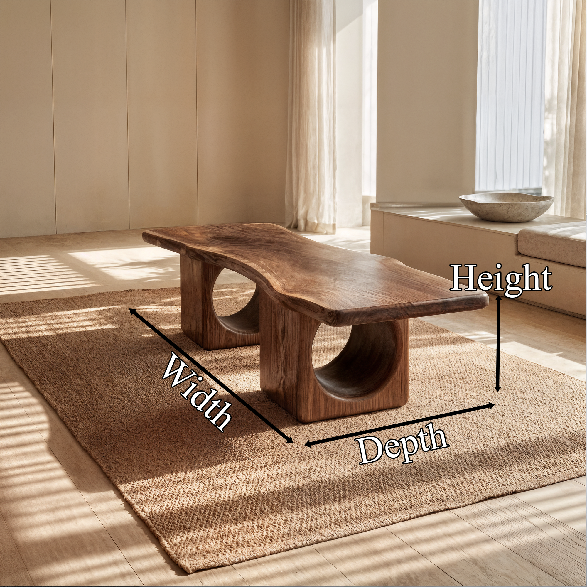 Rustic Organic Coffee Table For Living Room And Lounge SINLKICF338