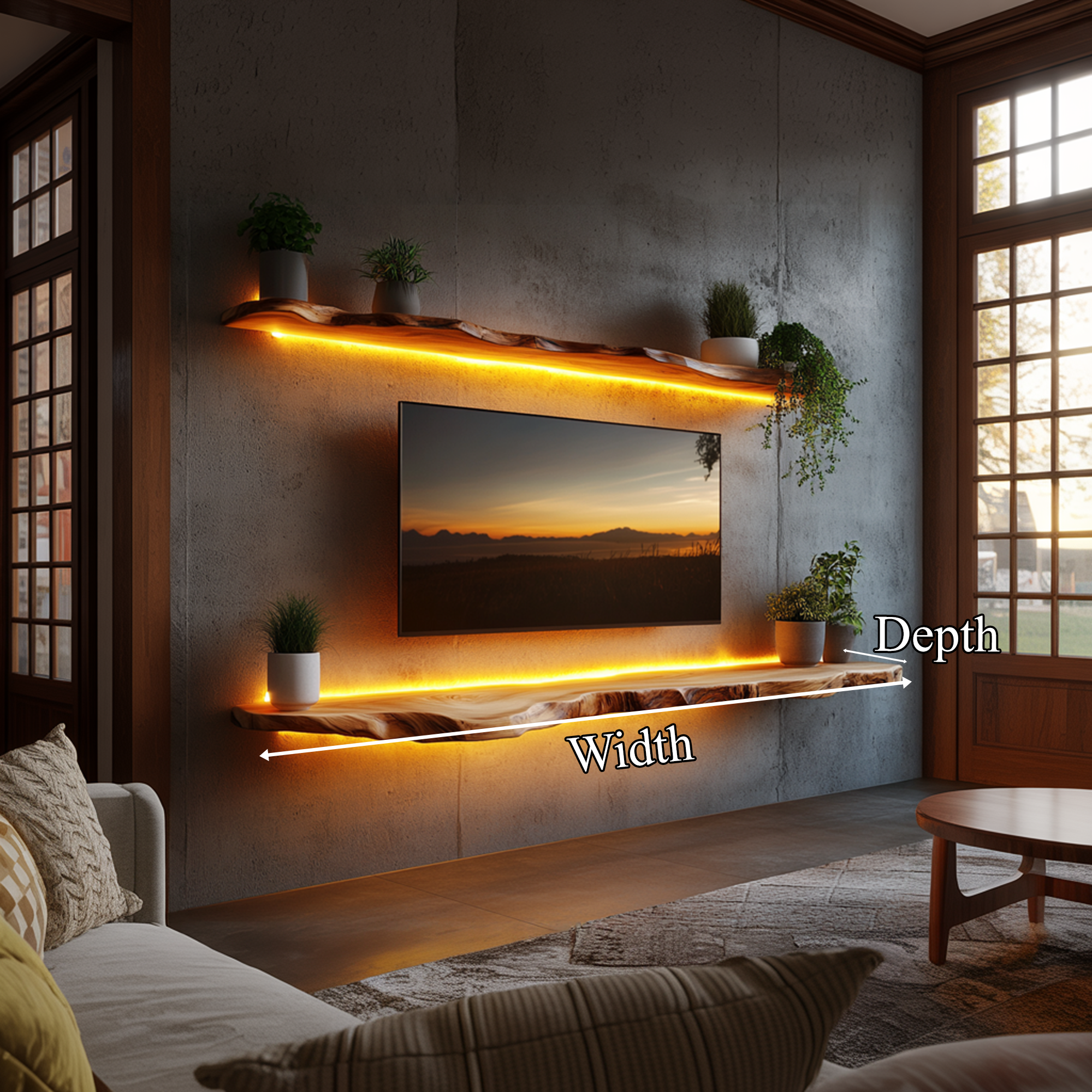 Live Edge Solid Wood TV Console For Living Room SINLKIFL398