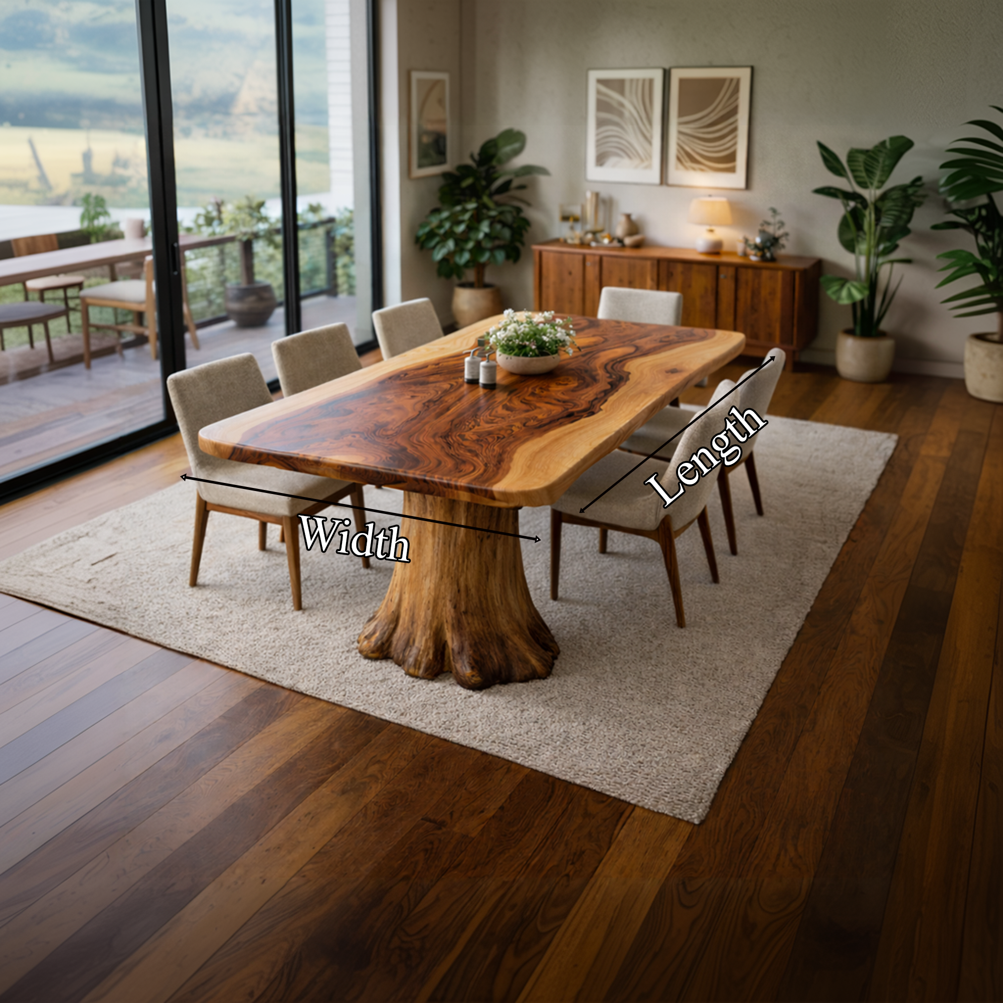 Rustic Sculptural Dining Table For Dining Room Or Family Space SINLKIDT157