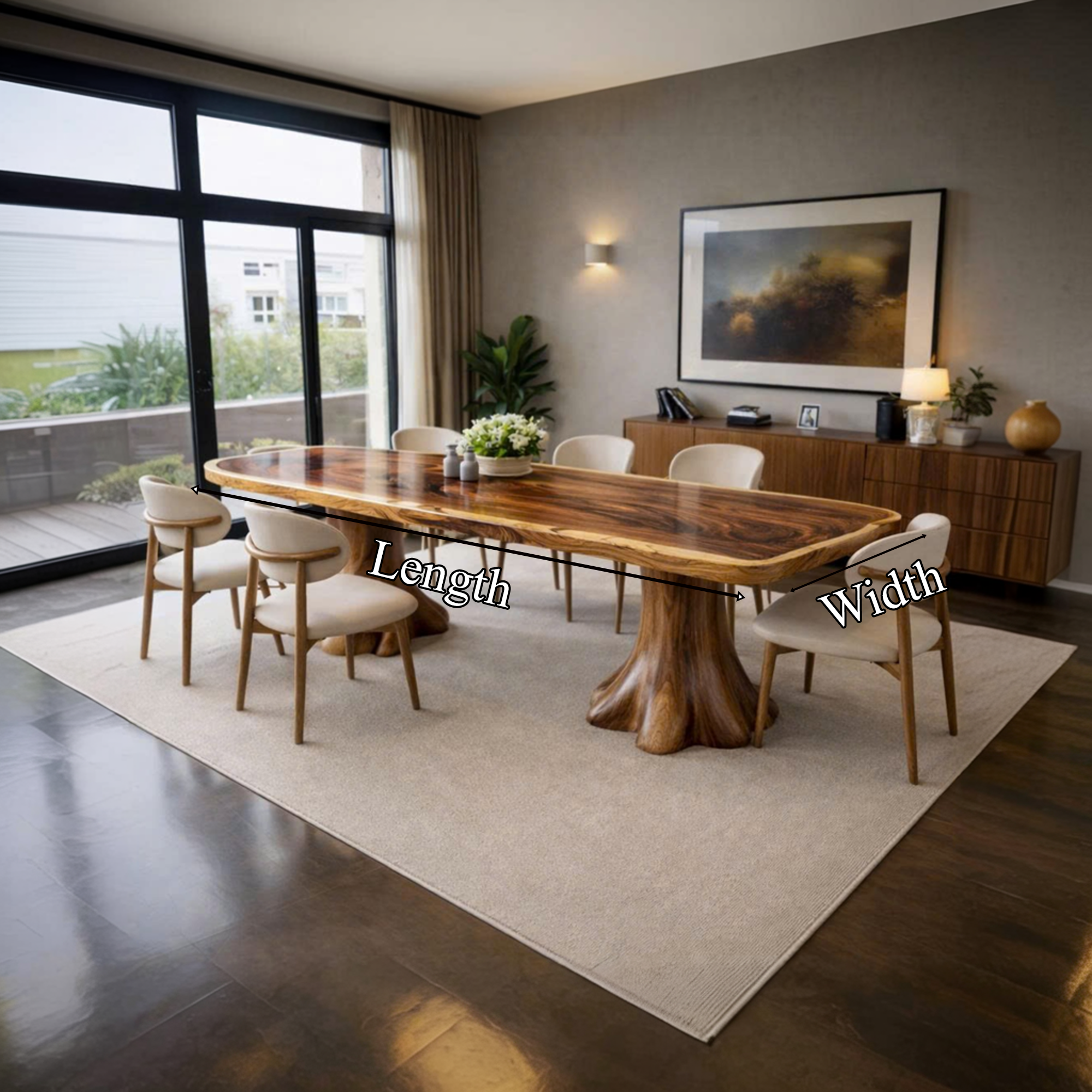 Rustic Dining Table For Dining Room And Open Interior SINLKIDT158
