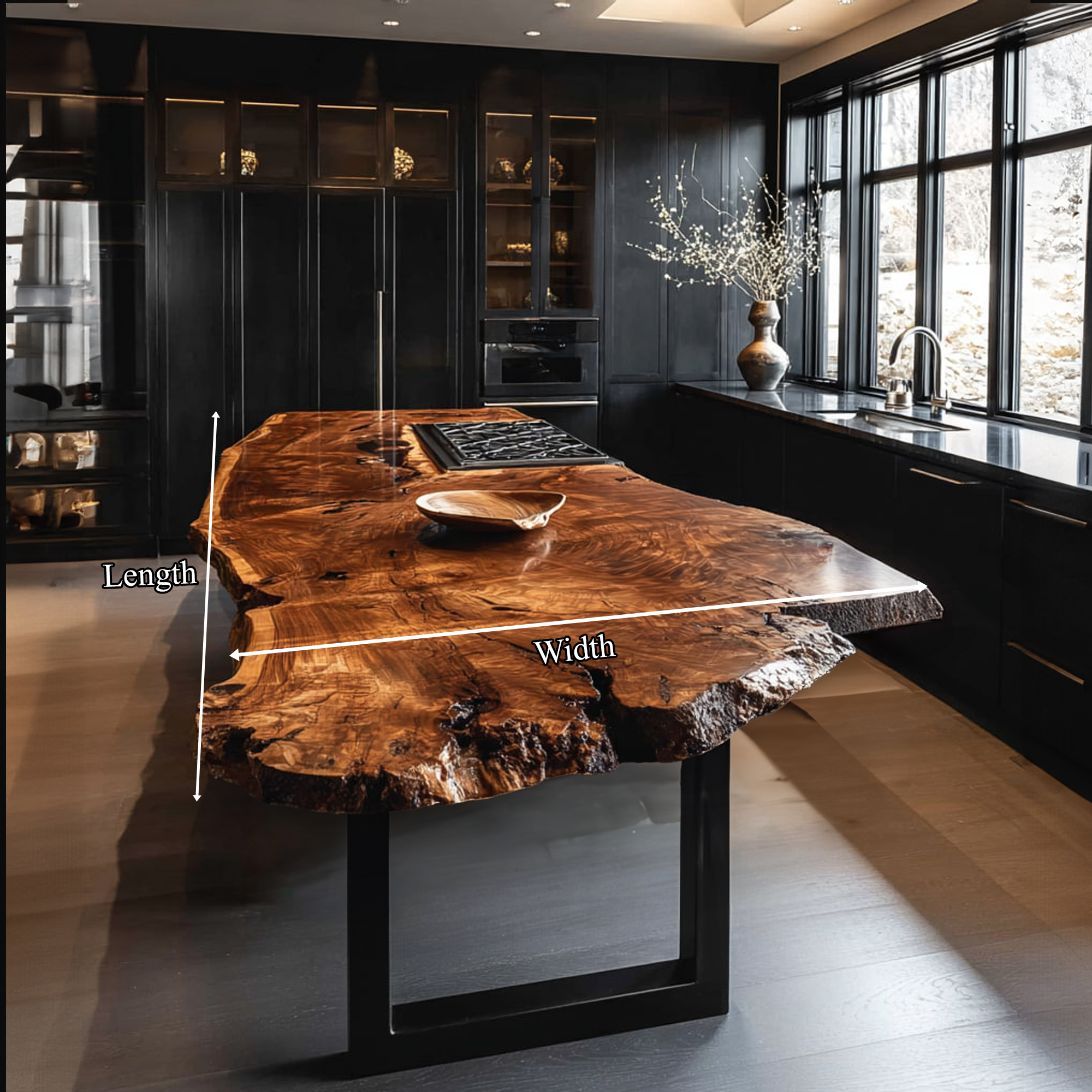 Rustic Live Edge Kitchen Island Kitchen Or Cooking Space SINLKIBE113