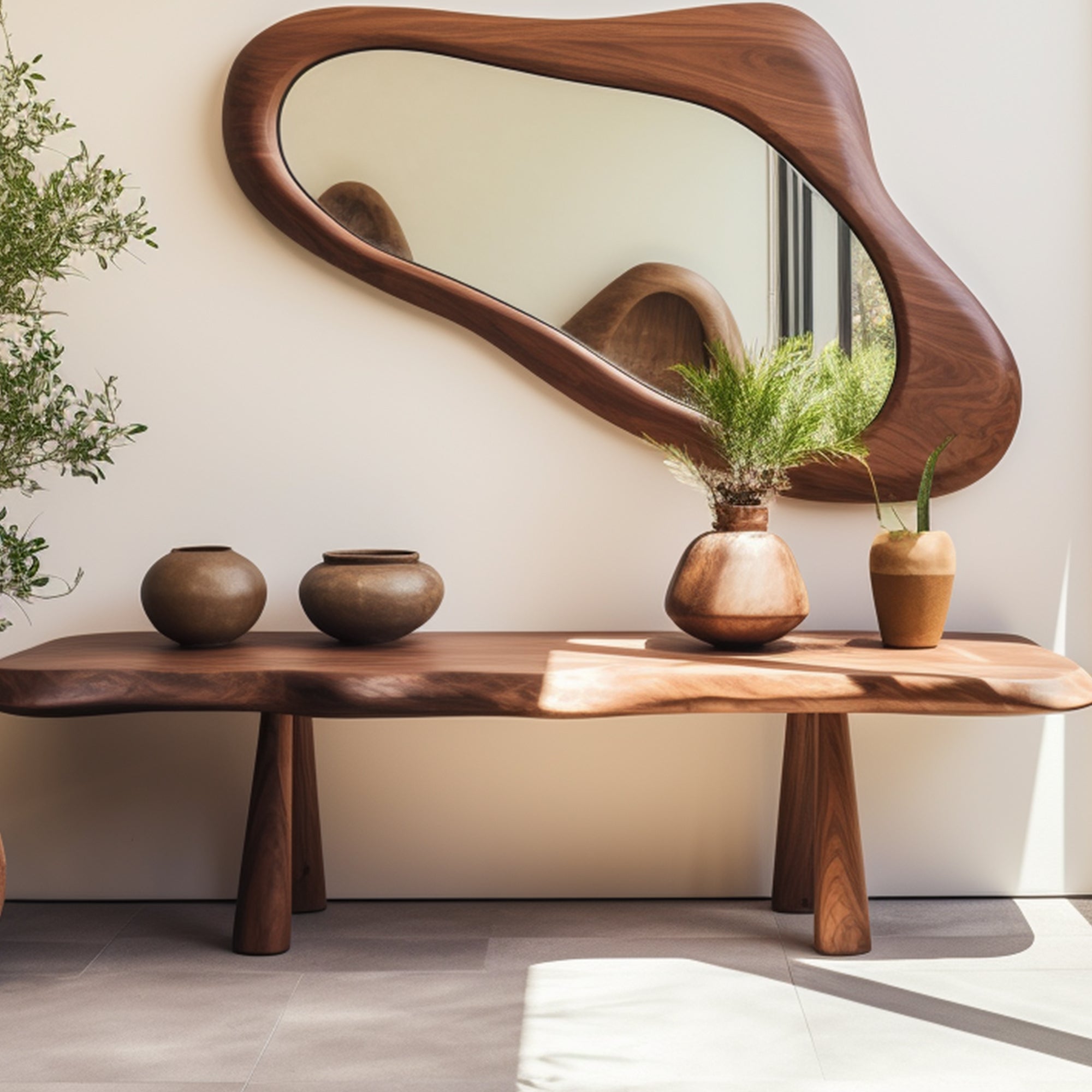 Rustic Floating Console Table Handcrafted In Solid Wood SILDTCS016