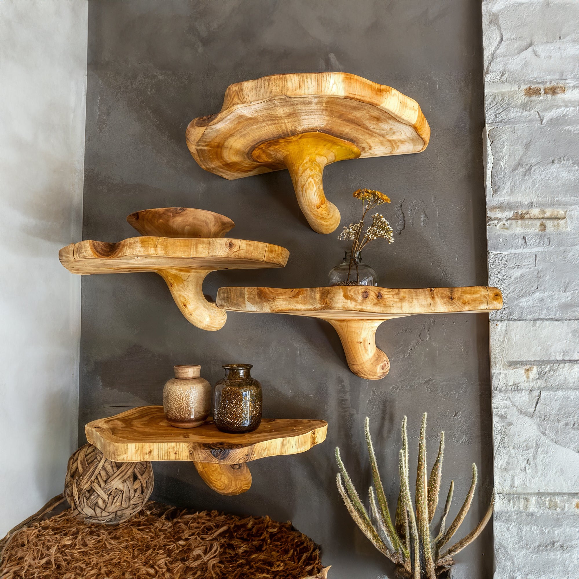 Handcrafted Mushroom Floating Shelves SILDTMR001