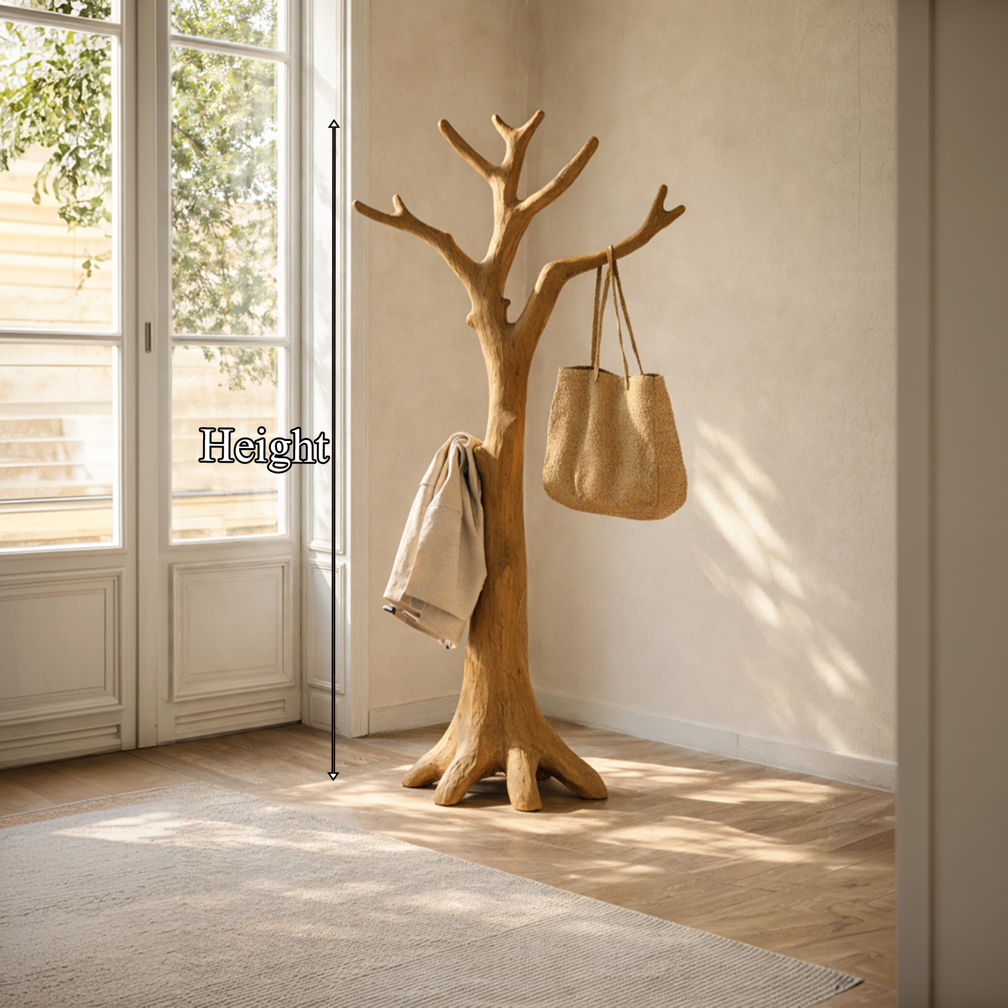 Rustic Tree Coat Rack Entryway Hallway SINLKITCR091