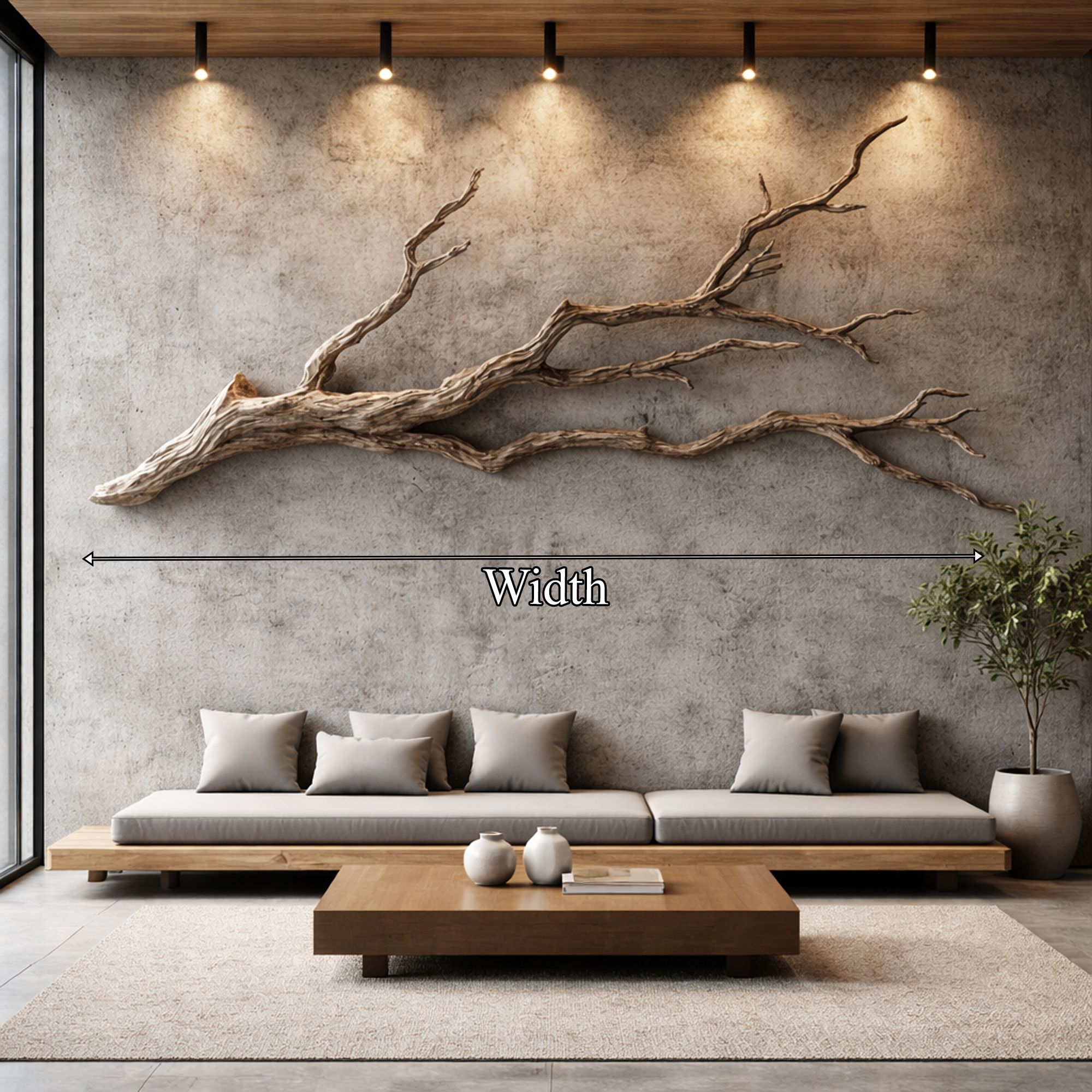 Flowing Organic Wood Branch Wall Sculpture Contemporary Decor SINLKIWD030