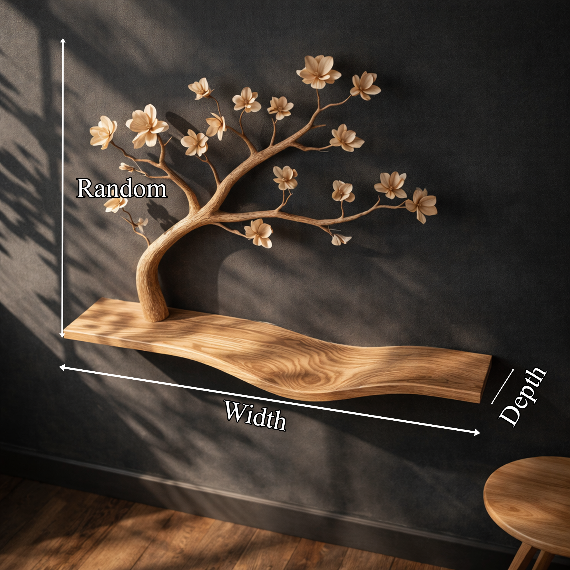 Rustic Artistic Tree Bookshelf Wall Decor For Study Room SINLKIFL256