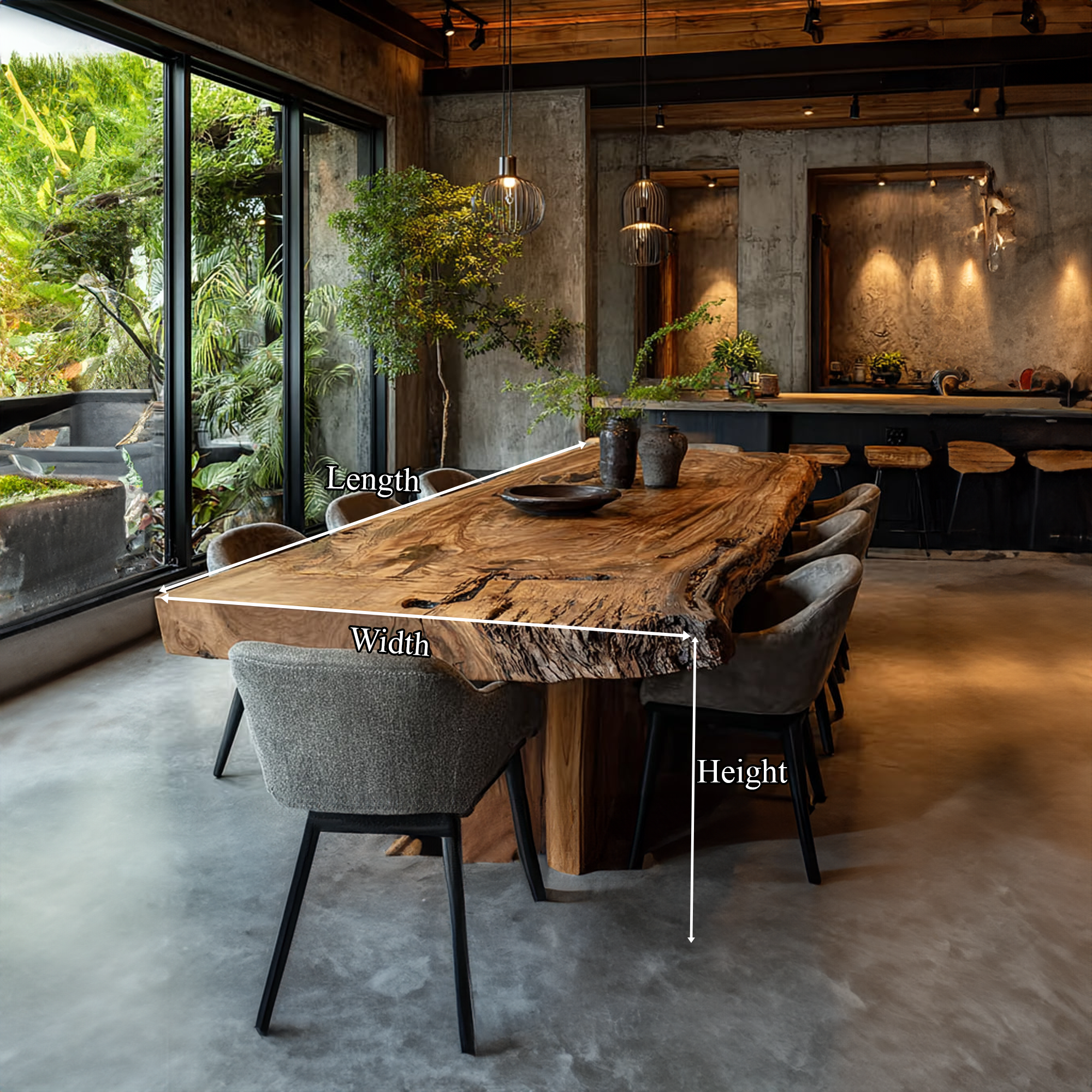 Rustic Live Edge Dining Table Creative Studio SINLKIDT110