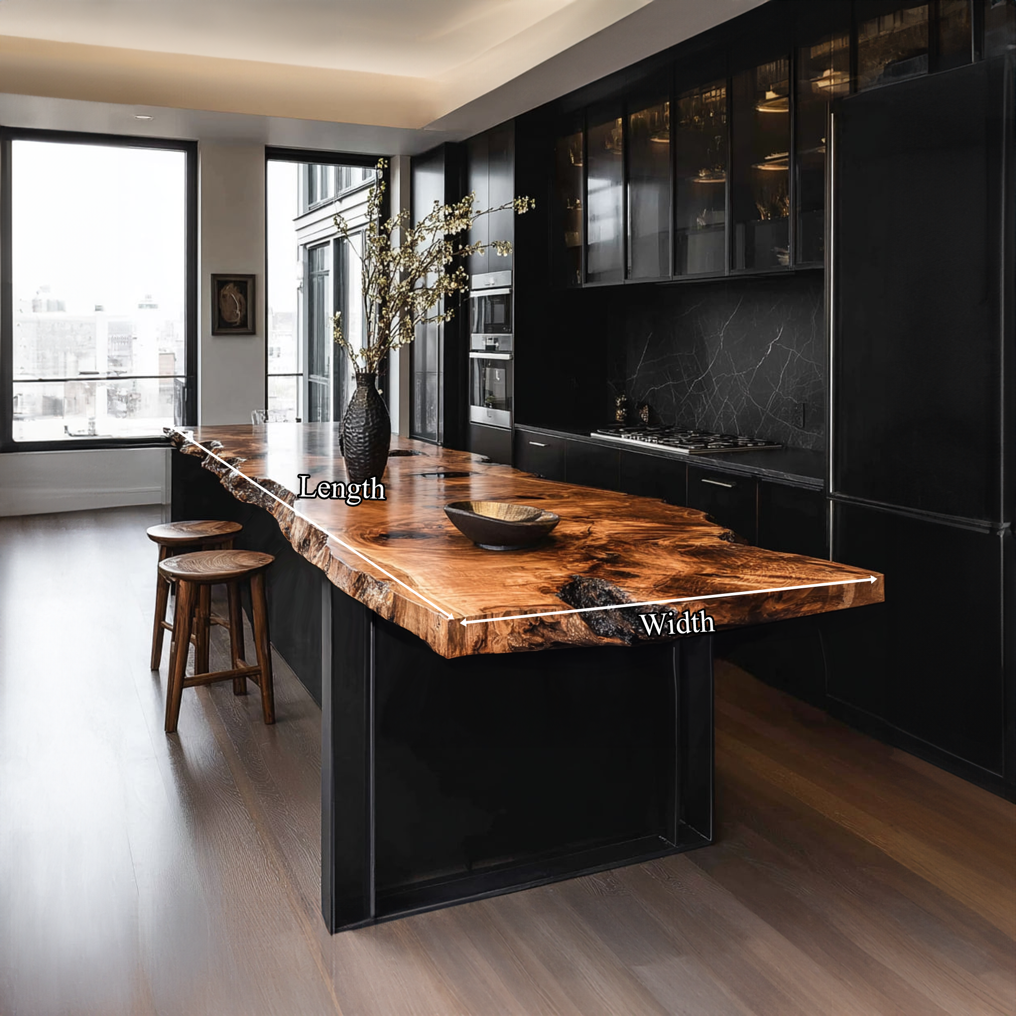 Luxury Live Edge Kitchen Island Kitchen Or Cooking Space SINLKIBE110