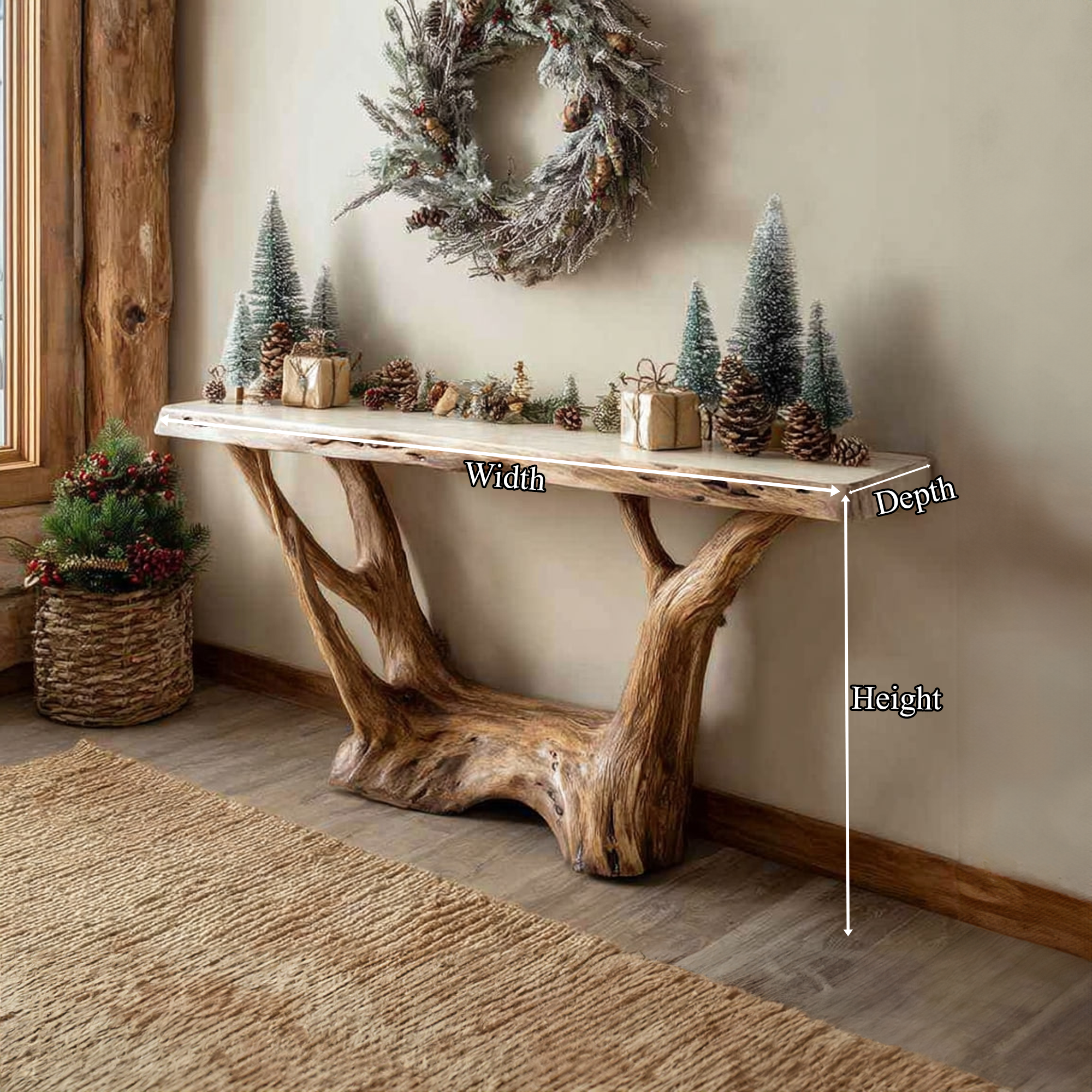 Rustic Console Table Hallway Or Entryway Christmas SINLKICS252