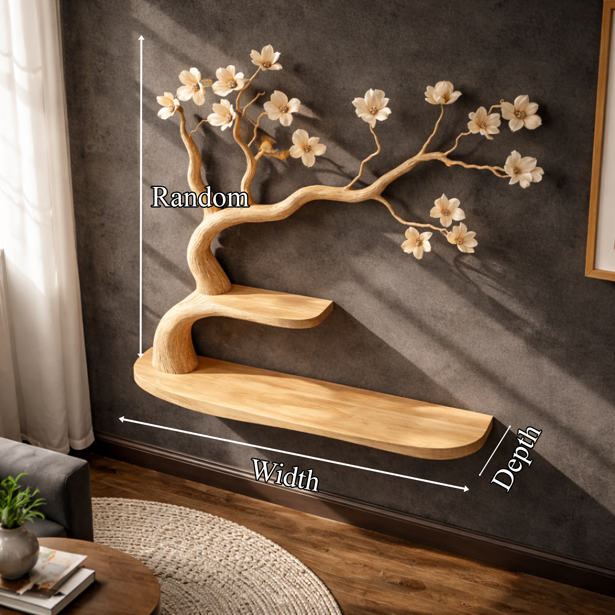 Rustic Artistic Tree Bookshelf Wall Decor For Home Library SINLKIFL251