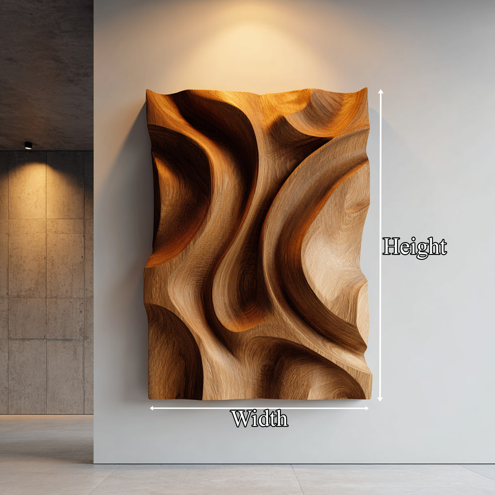 Organic Flow Carved Wood Wall Art Modern Sculptural Decor SINLKIWD015