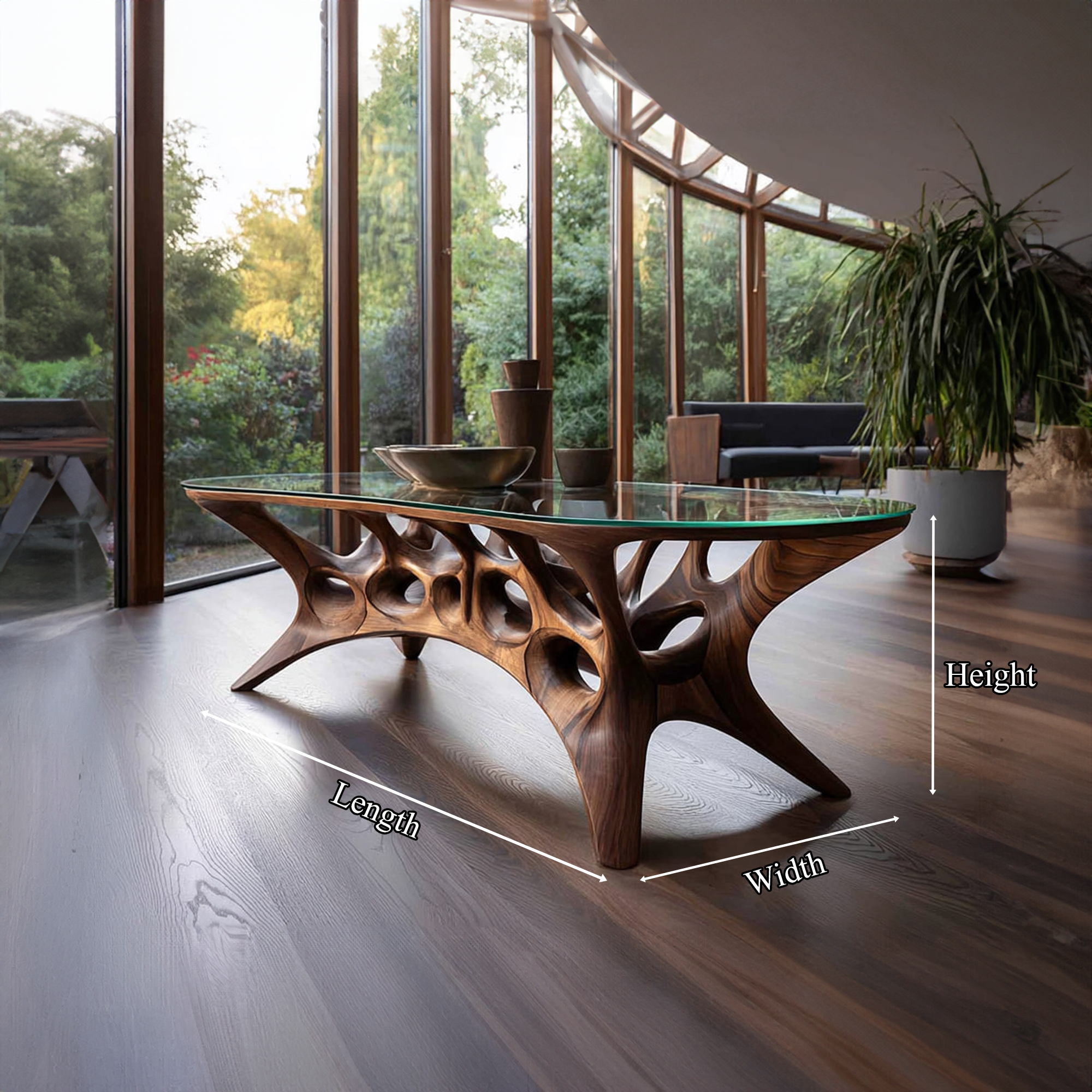 Mid Century Sculptural Coffee Table Living Room SINLKICF076