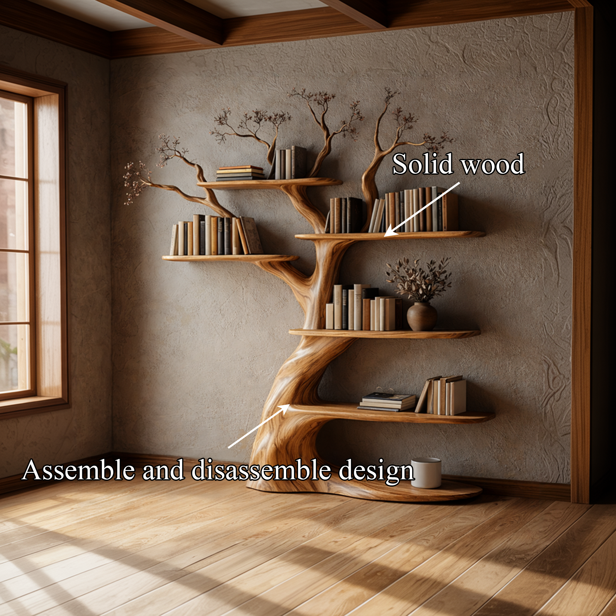 Artisan Tree Inspired Bookshelf Home Decor SINLKITB634