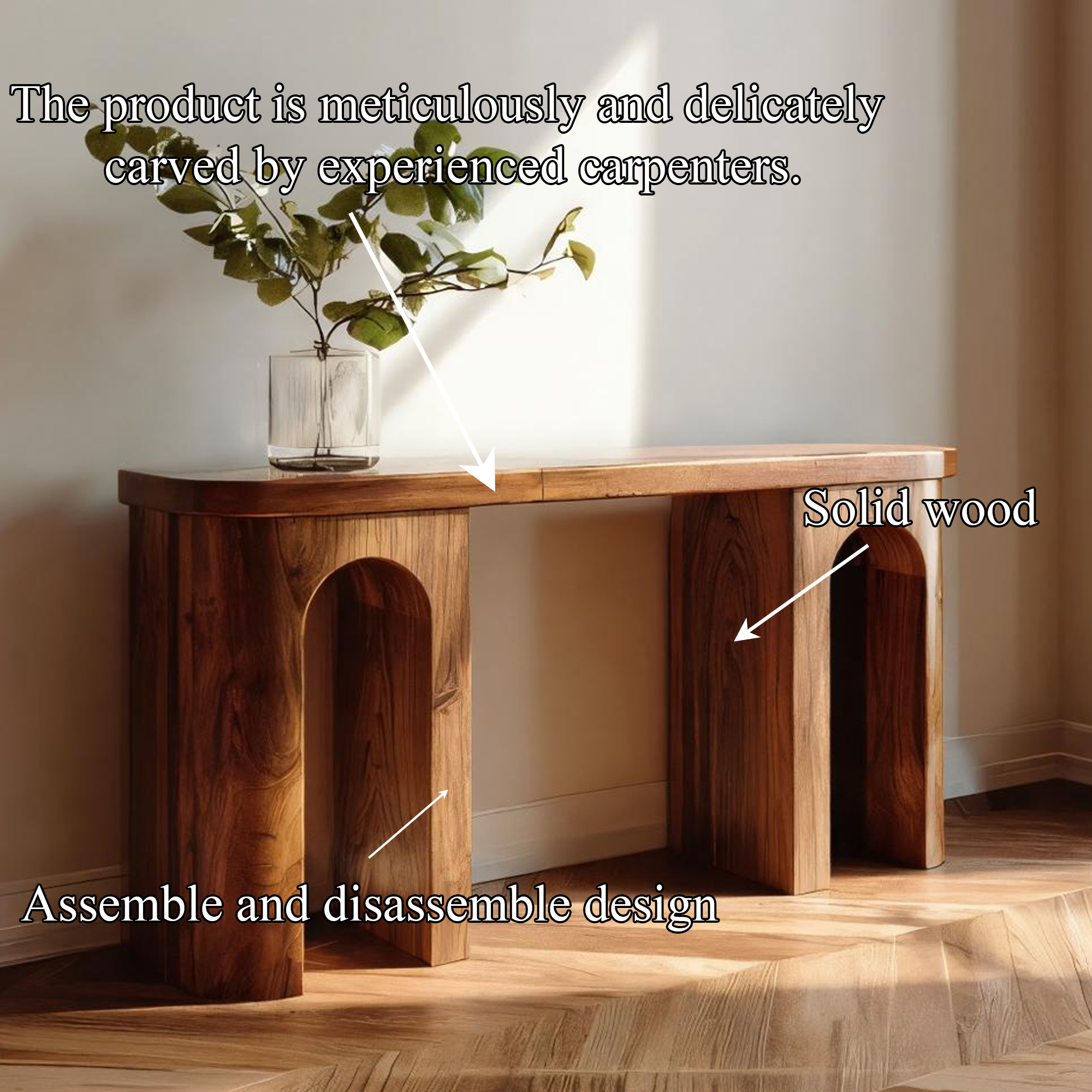 Mid Century Minimal Console Table Living Room And Hallway SINLKICS418