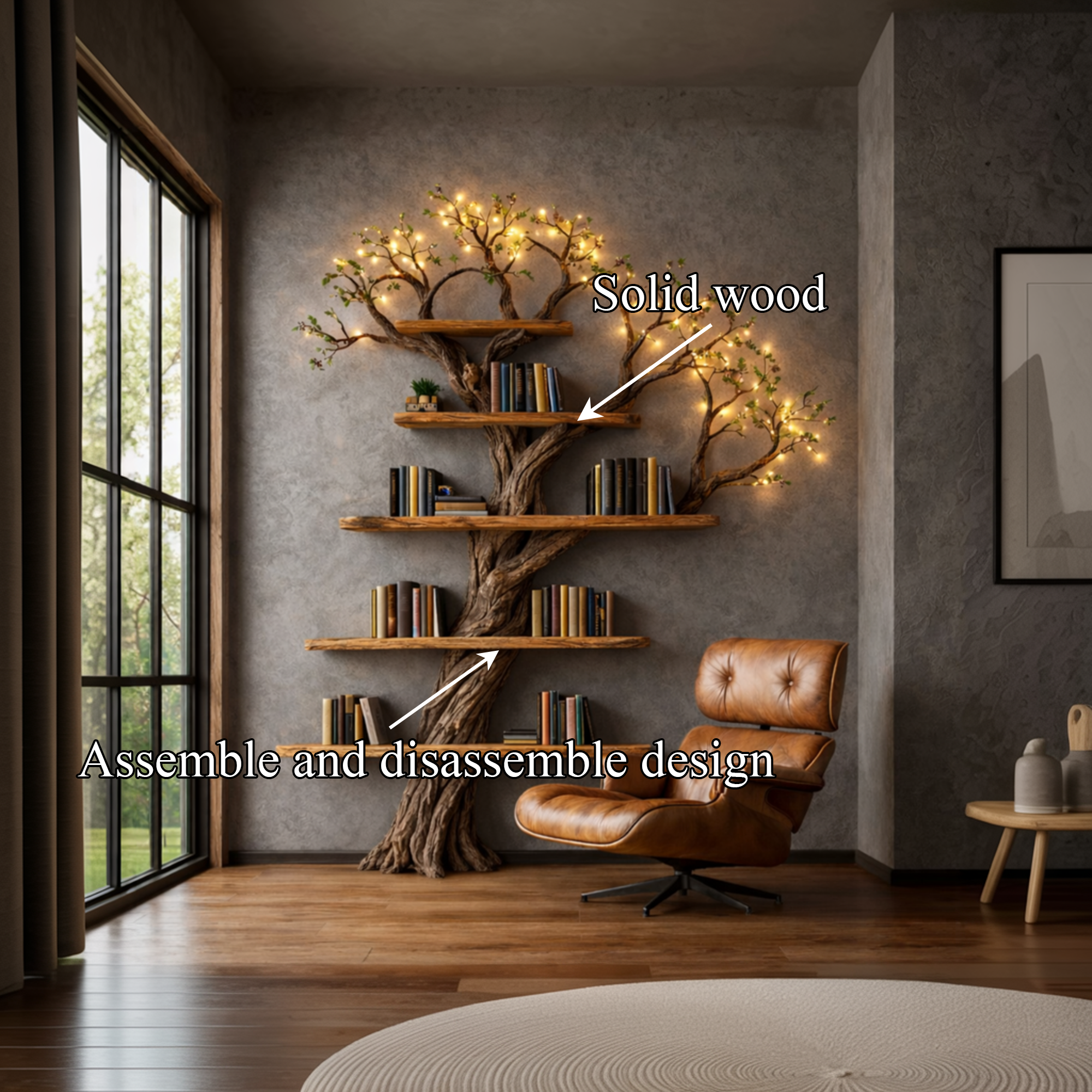 Sculptural Tree Bookshelf Living Room Interior Art Furniture SINLKITB673