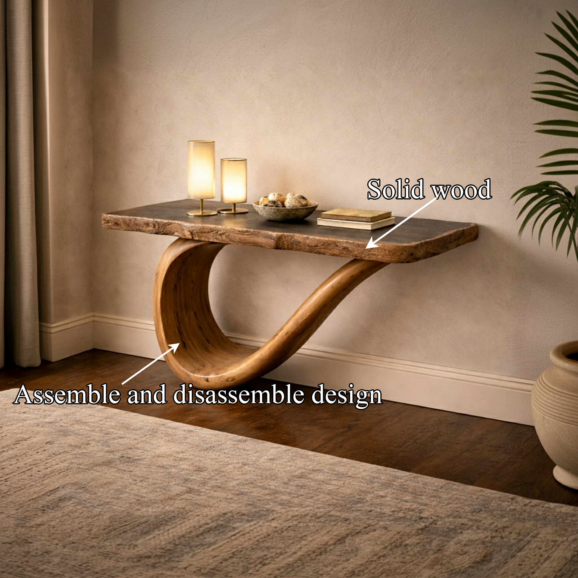 Sculptural Console Table Handcrafted Art Furniture For Gallery Interior SINLKICS471