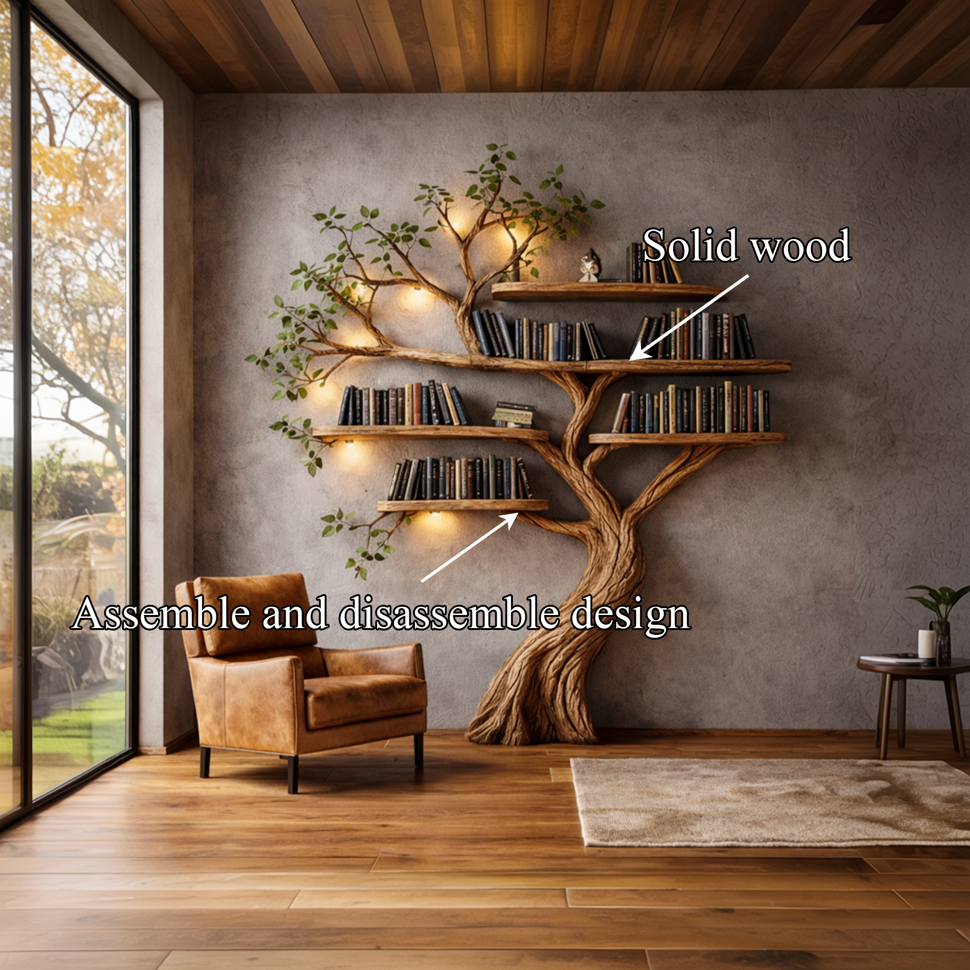 Organic Modern Sculptural Tree Bookshelf For Interior Space SINLKITB674