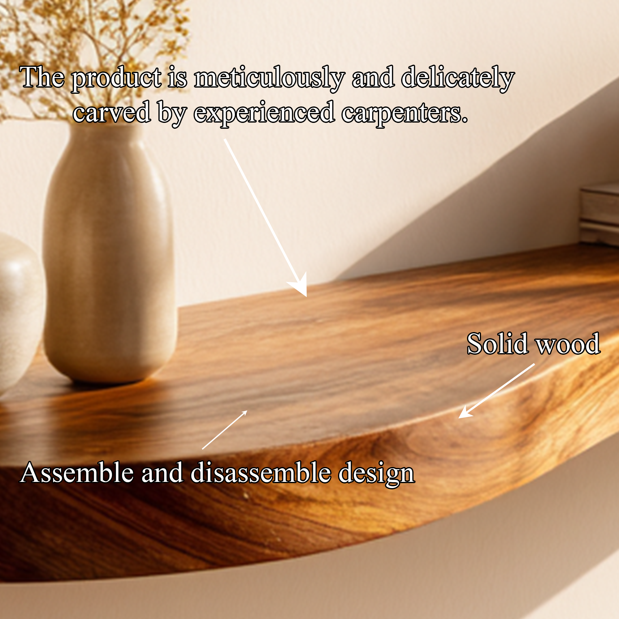 Rustic Floating Shelf Minimal Wall Mounted Decor For Living Room SINLKIFL358