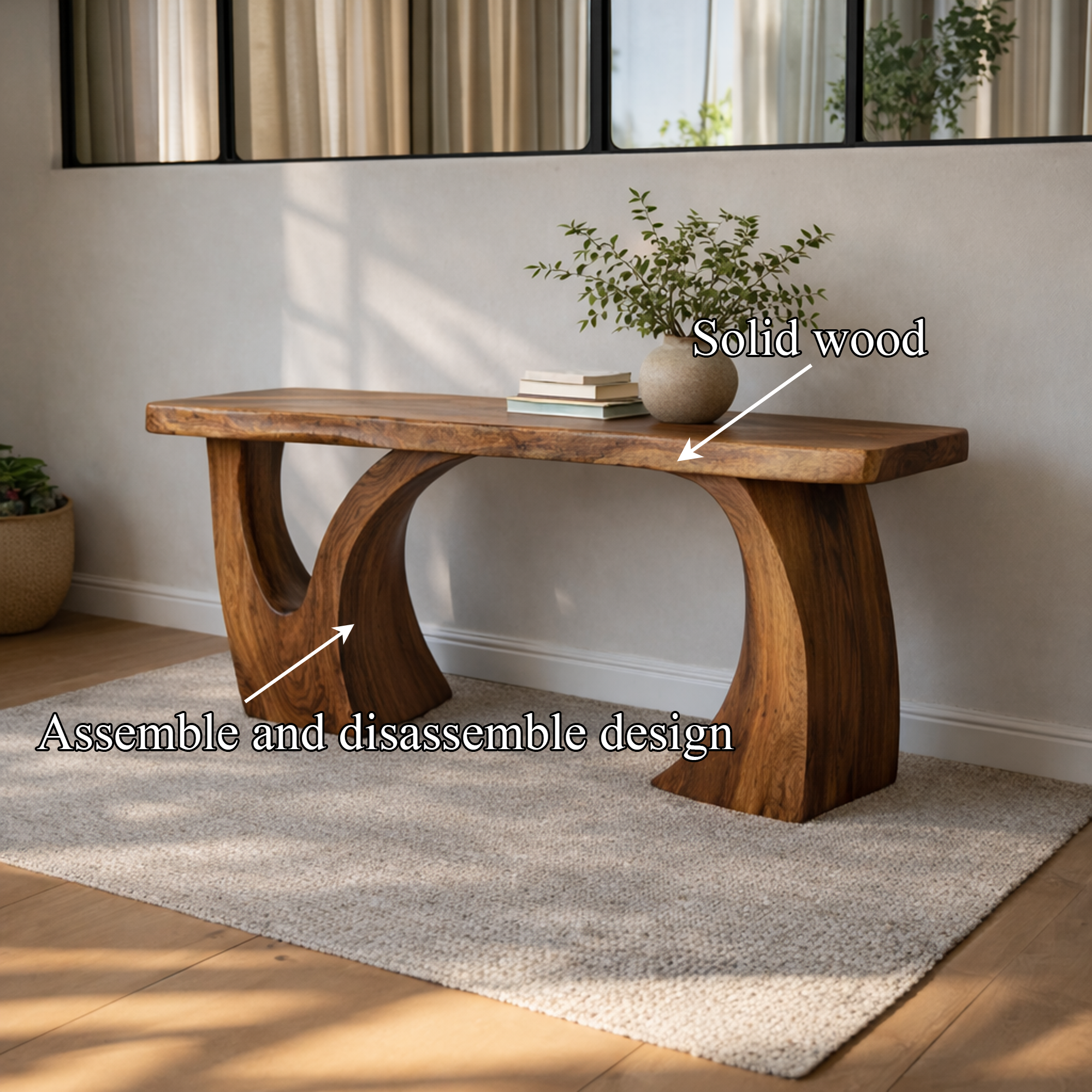 Sculptural Console Shelf Handcrafted Art Furniture For Gallery Interior SINLKICS466