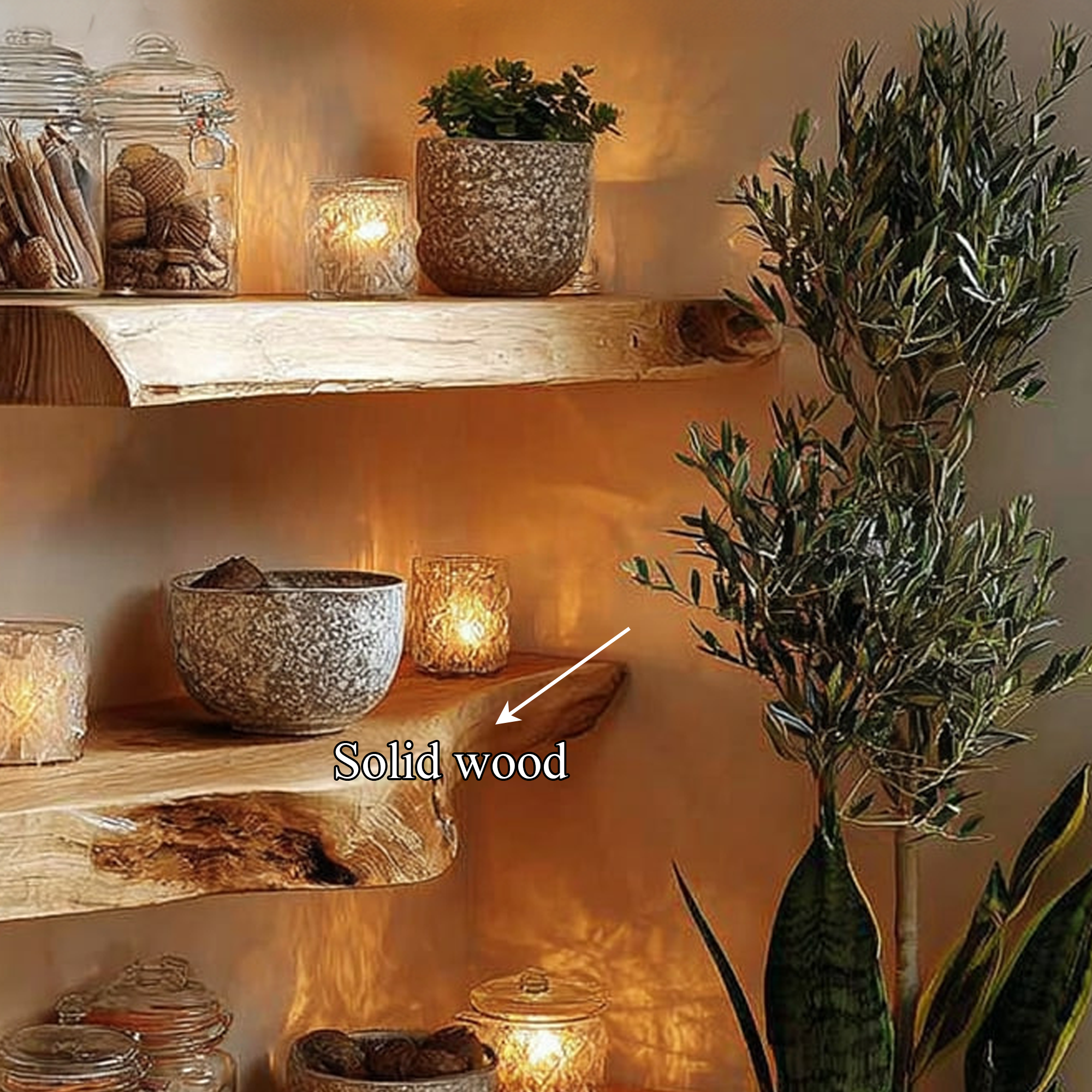 Rustic Floating Shelf Minimalist Living Room Storage SINLKIFL160