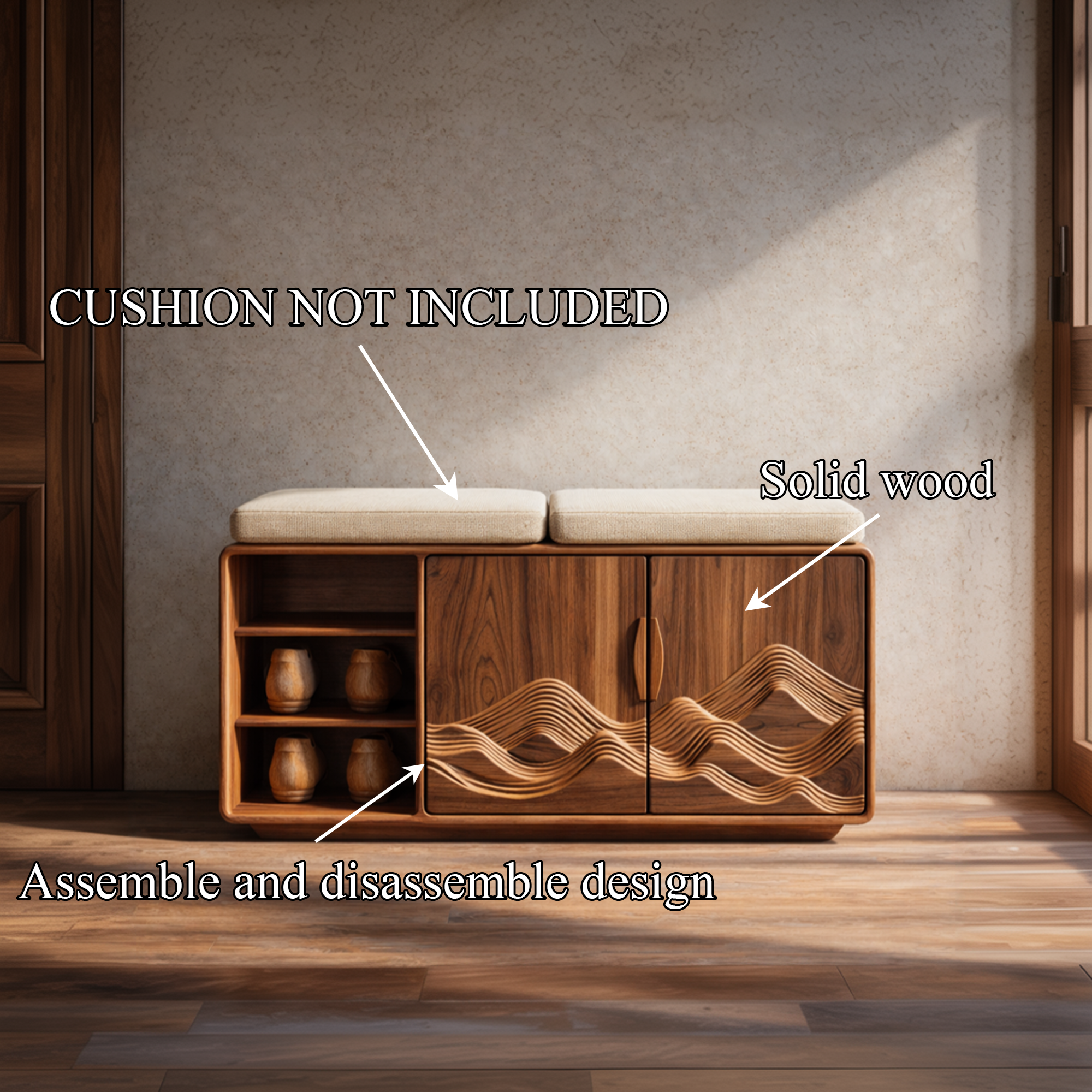 Rustic Shoe Bench For Hallway And Bedroom SINLKISB088