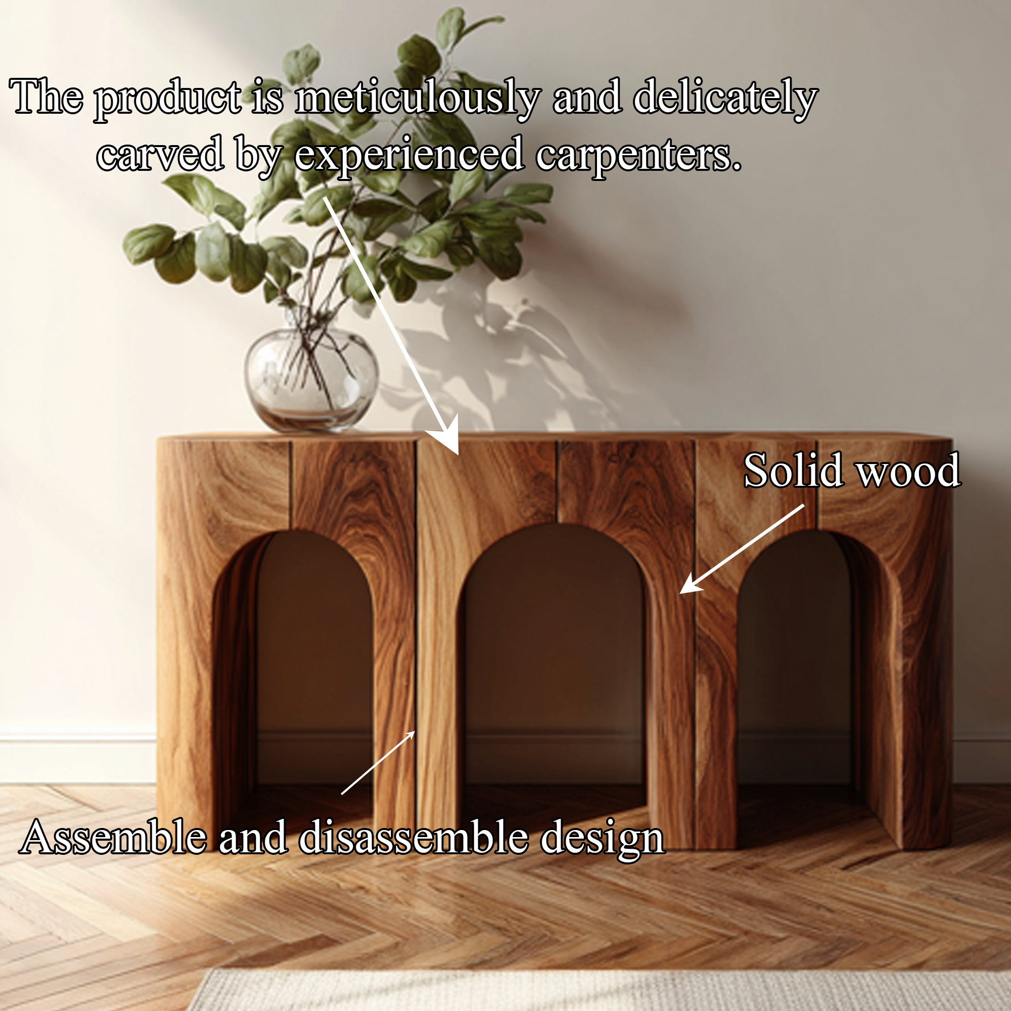 Mid Century Arch Console Table Living Room And Entryway SINLKICS421