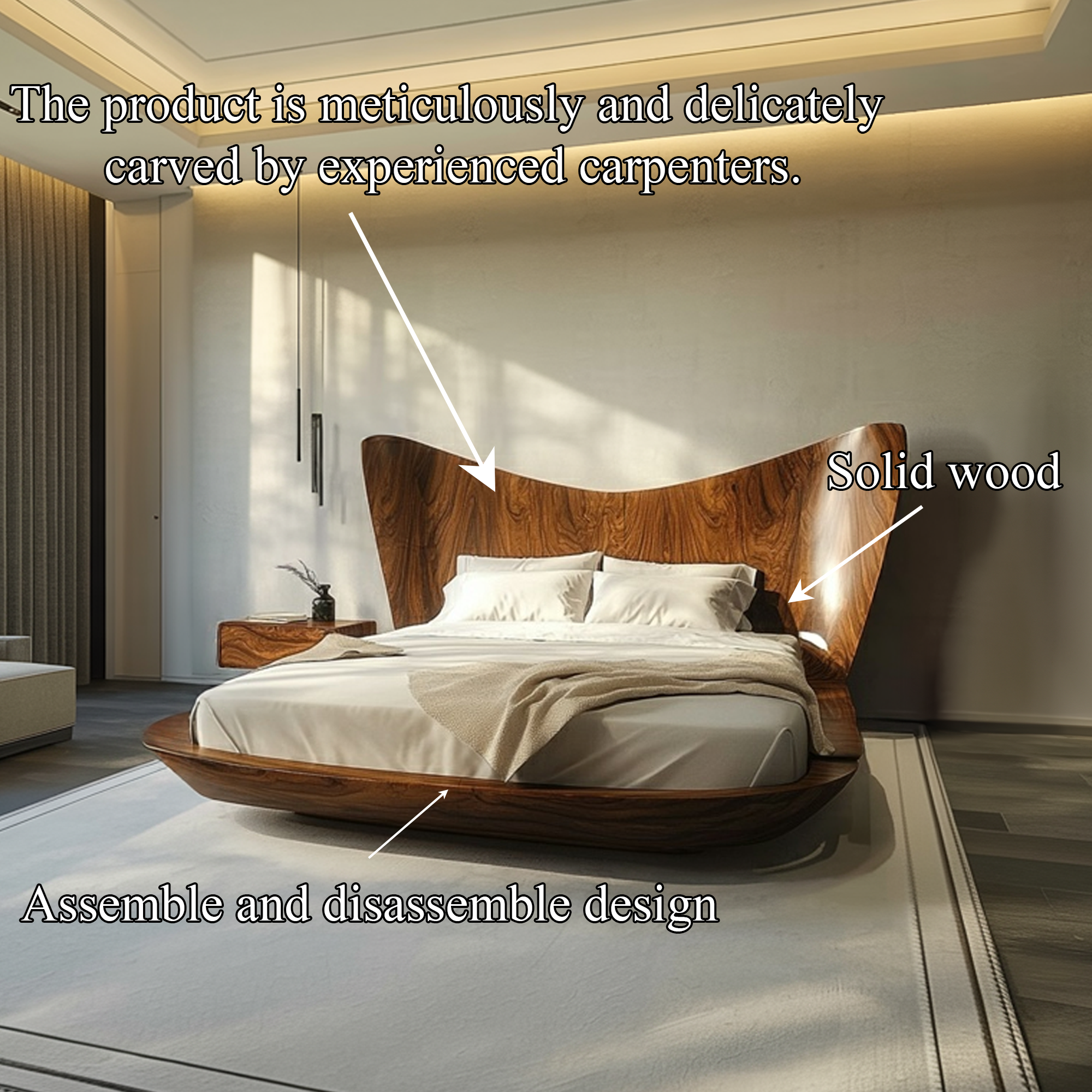 Contemporary Minimalist Bed Frame Bedroom Interior SINLKIWB084