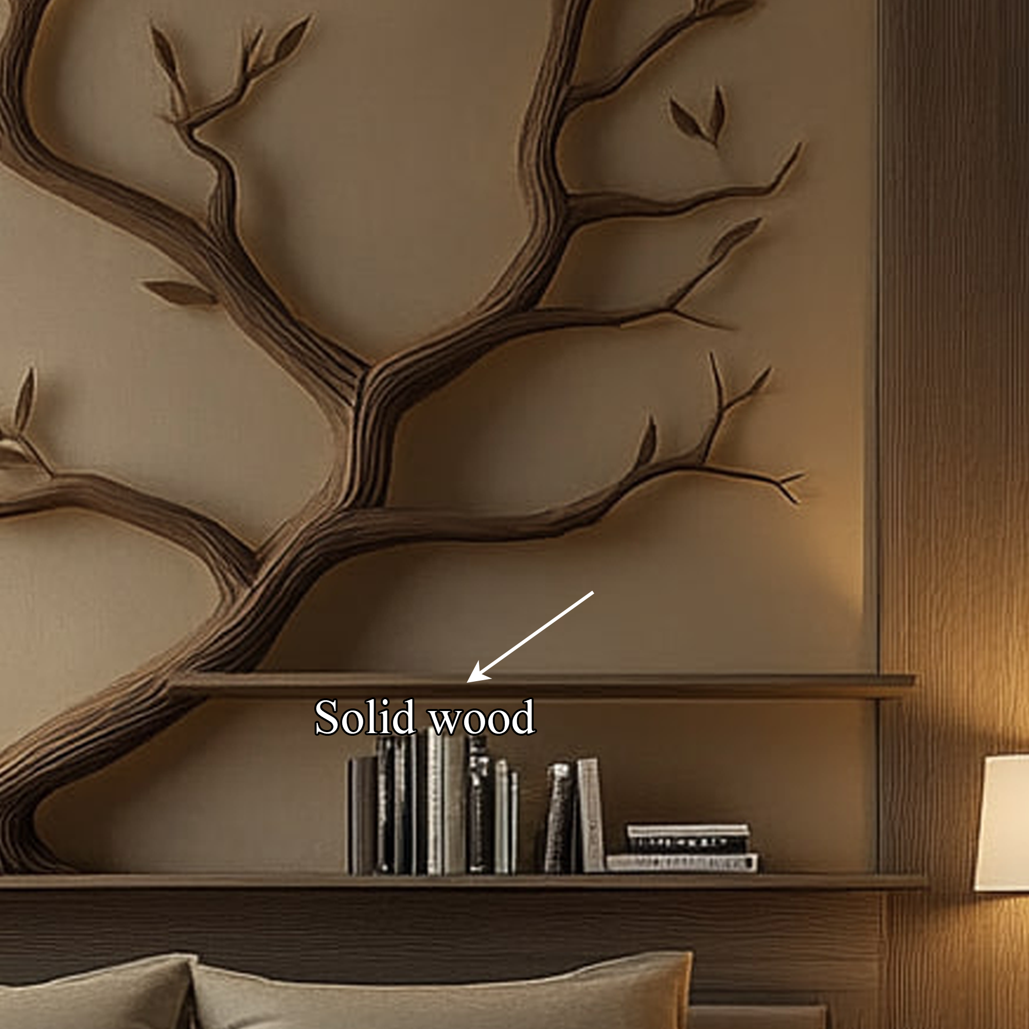 Mid Century Organic Tree Bookshelf Bedroom Wall Design SINLKITBS086