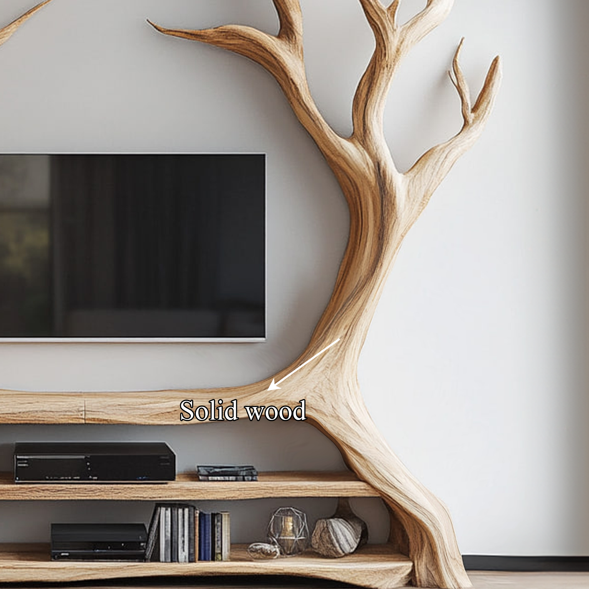Custom Tree Bookcase Cabinet TV Solid Wood Gitf SINLKITB344