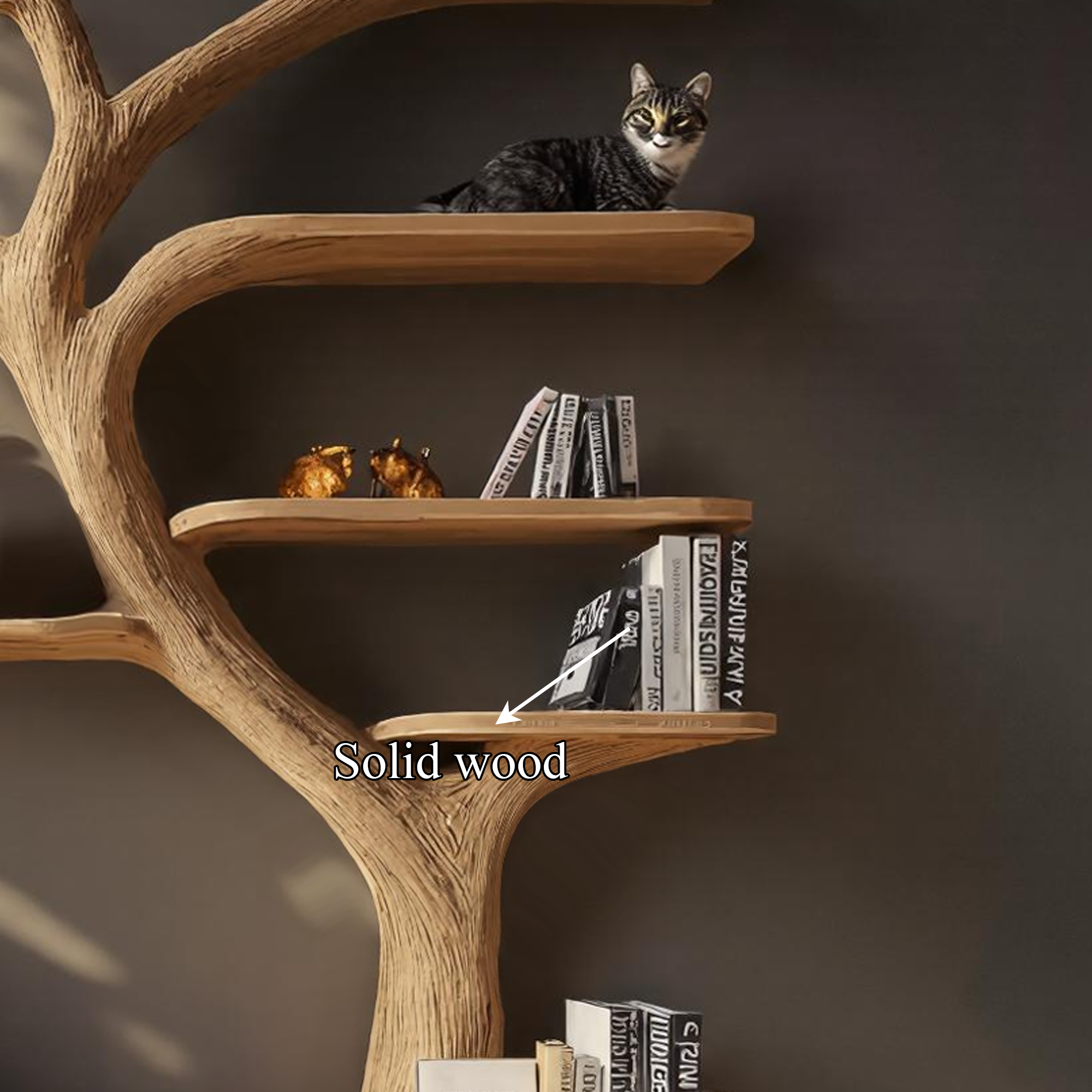 Rustic Cat Tree Wall Unit Living Room Cat Bed Furniture SINLKITT058