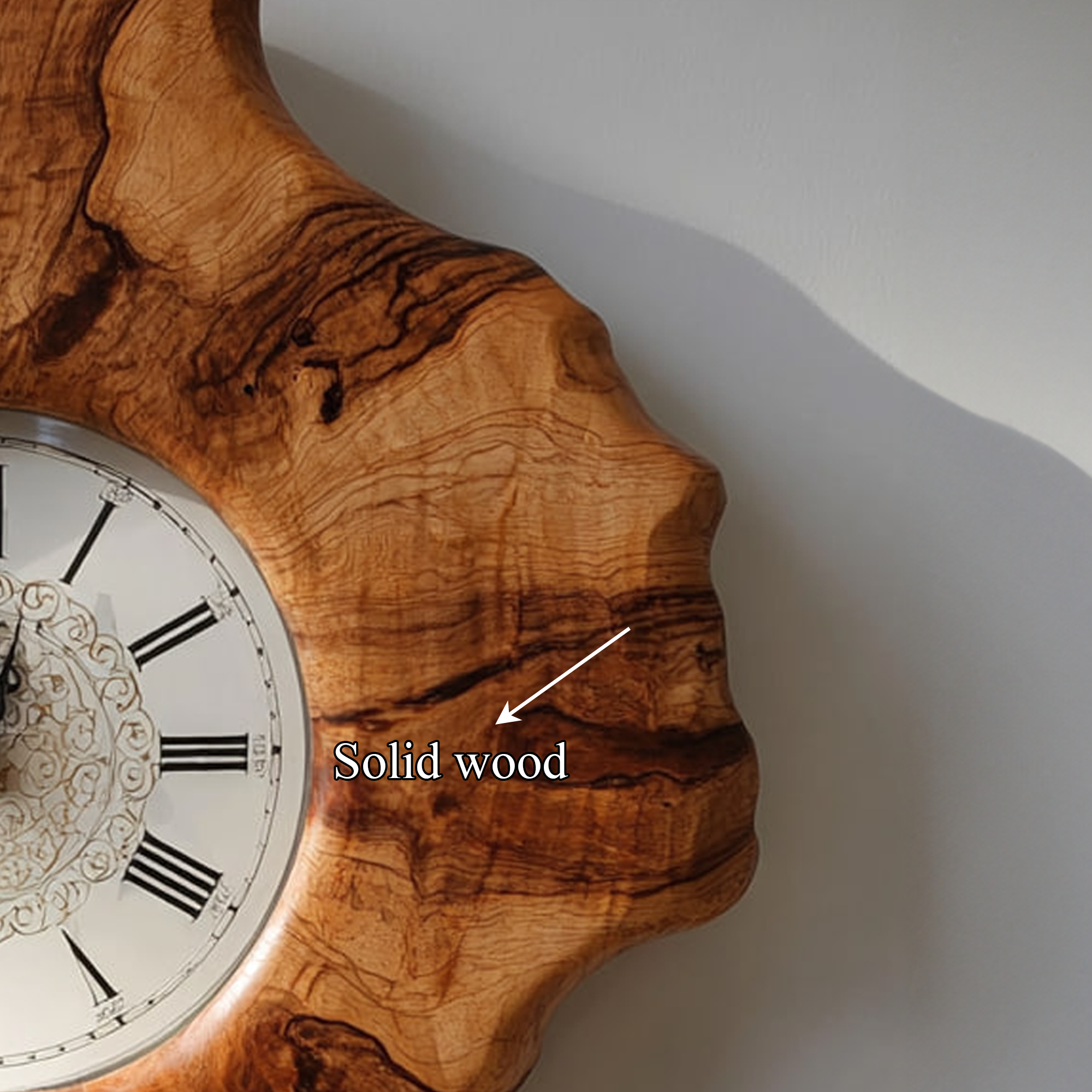 Rustic Organic Sculpted Wood Wall Clock Kitchen Or Entryway Decor SINLKICK006
