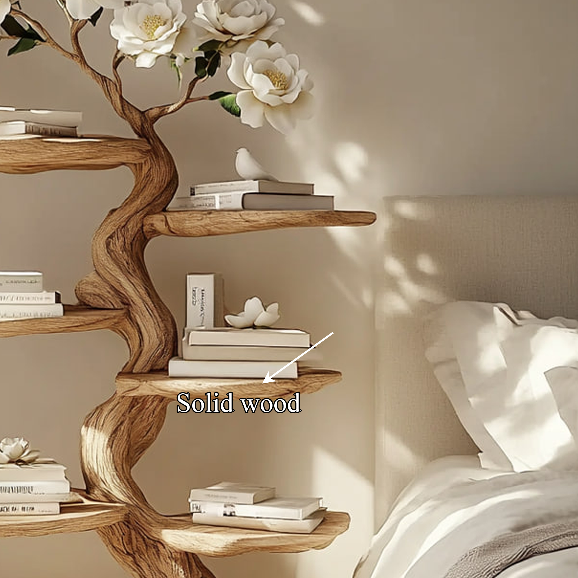 Rustic Sculptural Nightstand Modern Bedroom Or Living Room SINLKIBT159