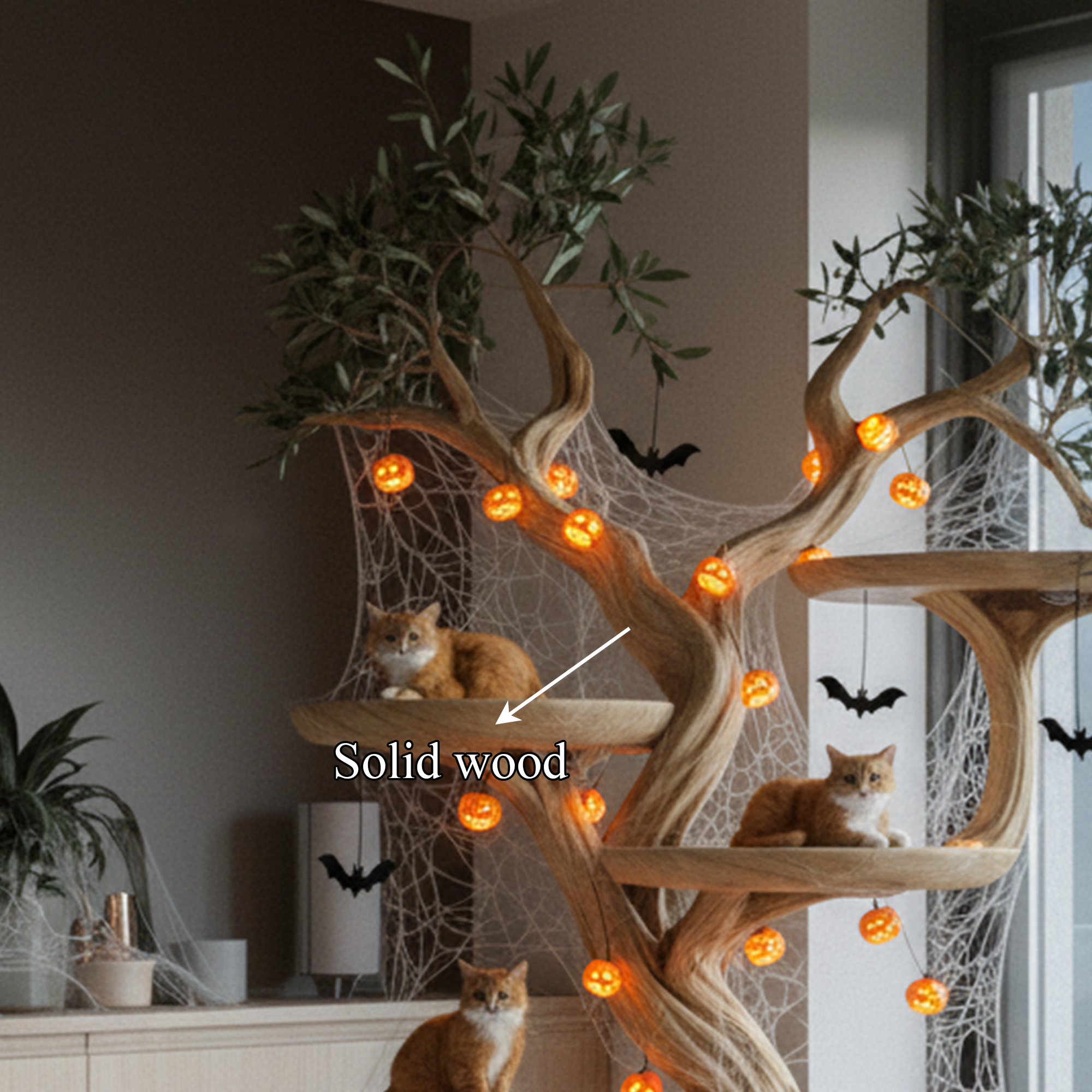Mid Century Halloween Cat Furniture Living Room SINLKIHW027