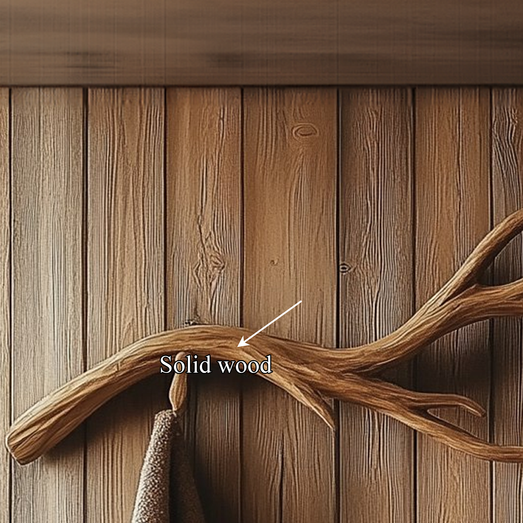 Natural Wood Branch Wall Rack Handcrafted Rustic Entryway Decor SINLKITCR068