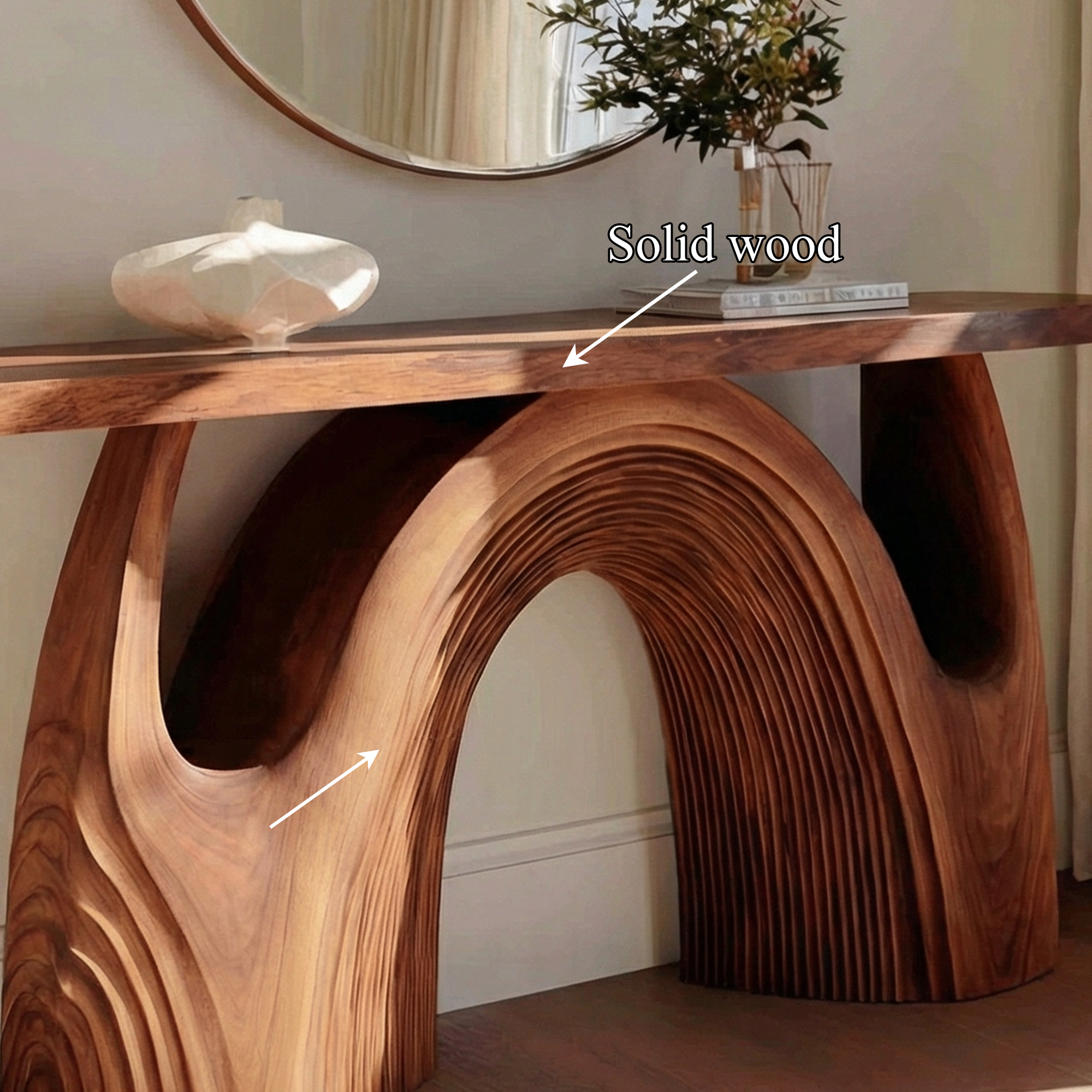 Organic Double Arch Console Table Sofa Back Living Room SINLKICS500