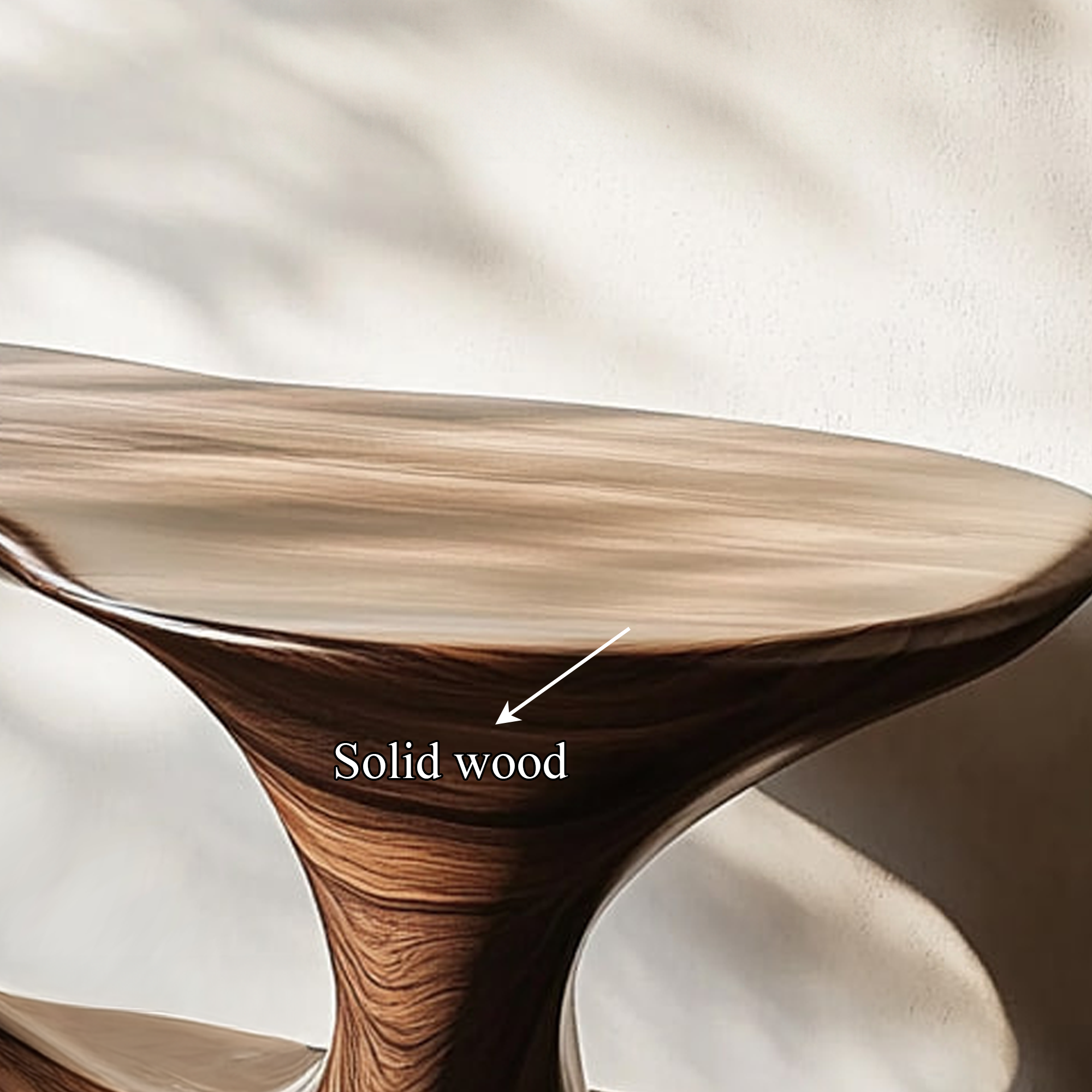 Rustic Console Table Solid Wood Curved Base Living Room SINLKICS317