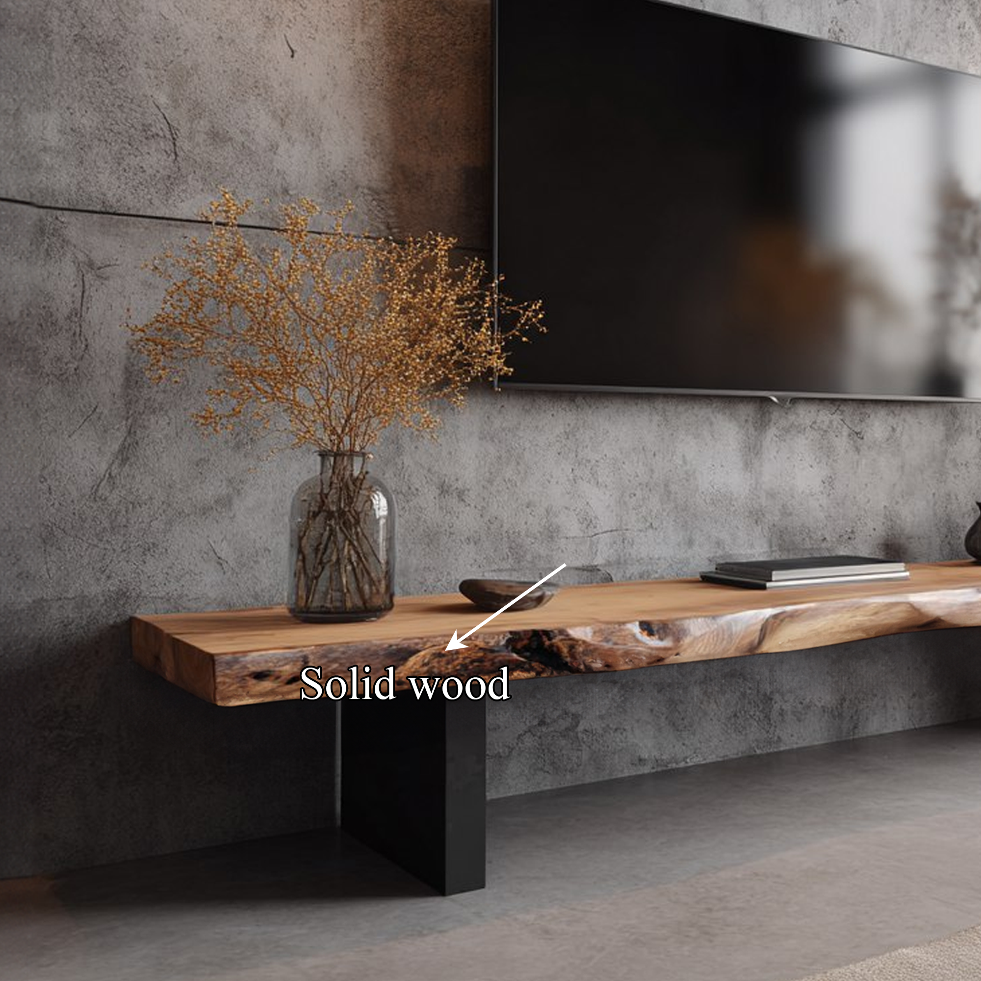 Mid Century Modern TV Stand Natural Wood Console Premium Bedroom SINLKICS332