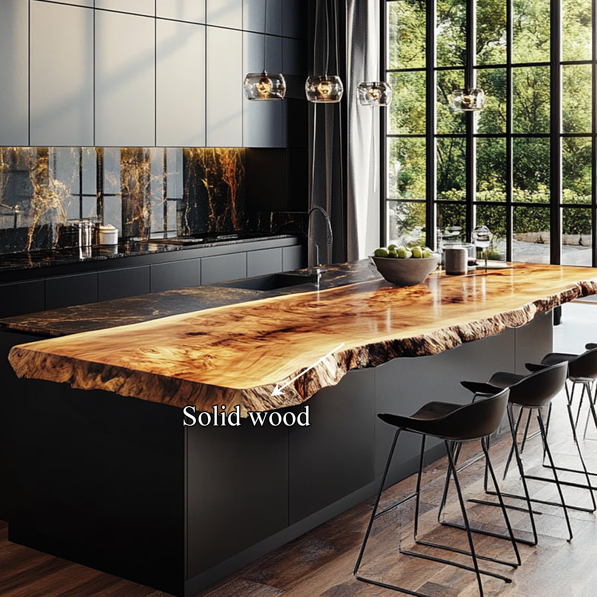 Modern Luxury Live Edge Kitchen Island Kitchen Or Dining Room SINLKIKI114
